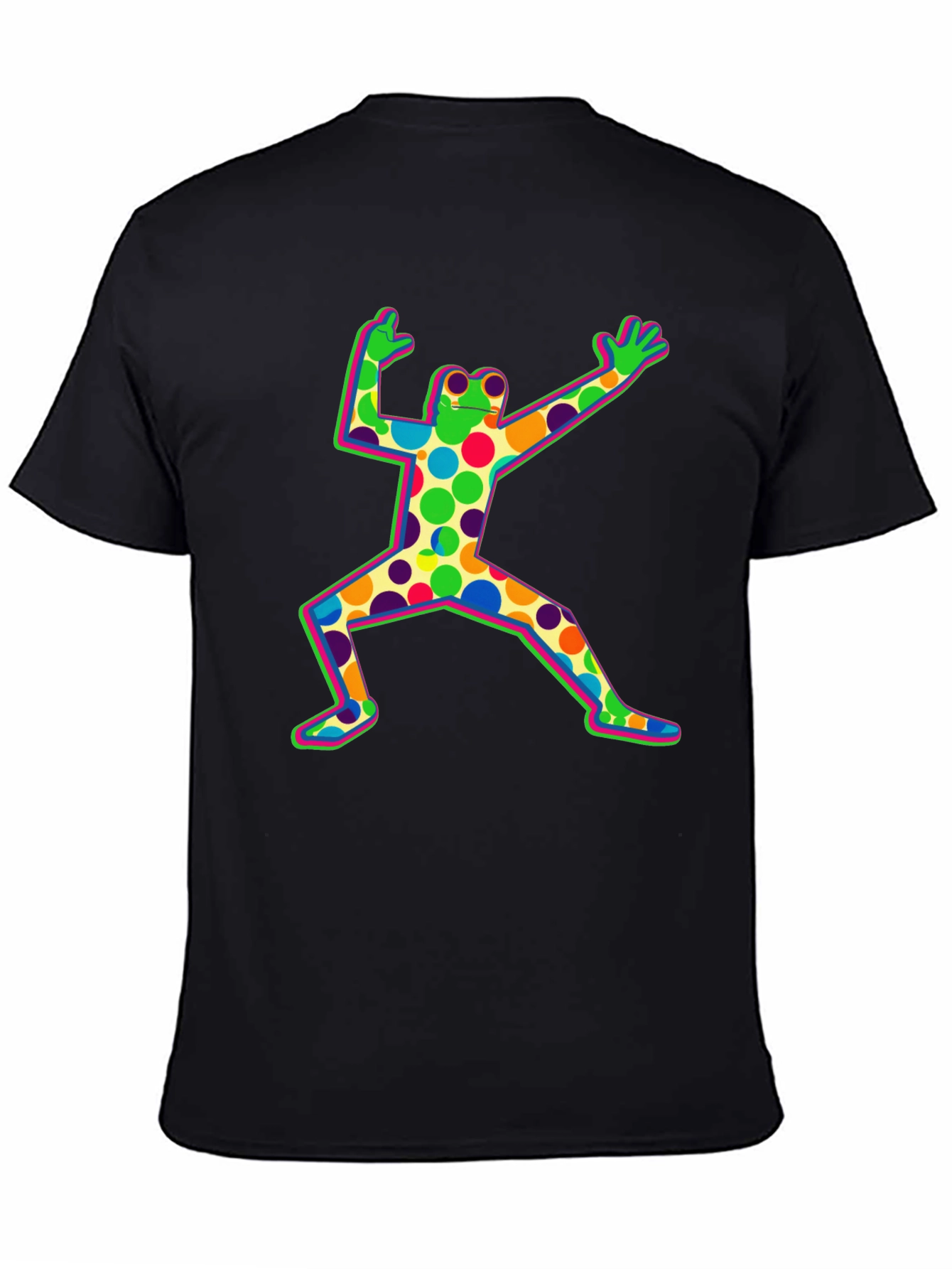 Funky Frog Graphic Tee - Black Cotton Shirt