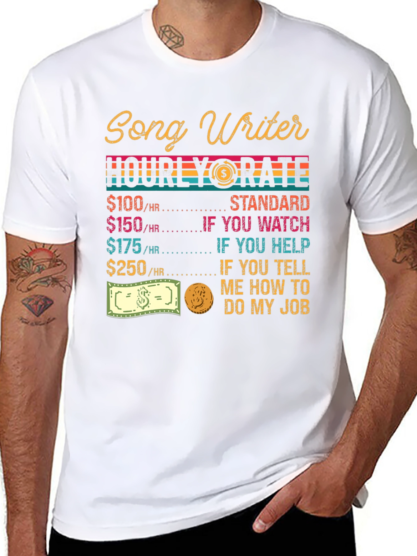 Songwriter Hourly Rate Black Graphic Tee
