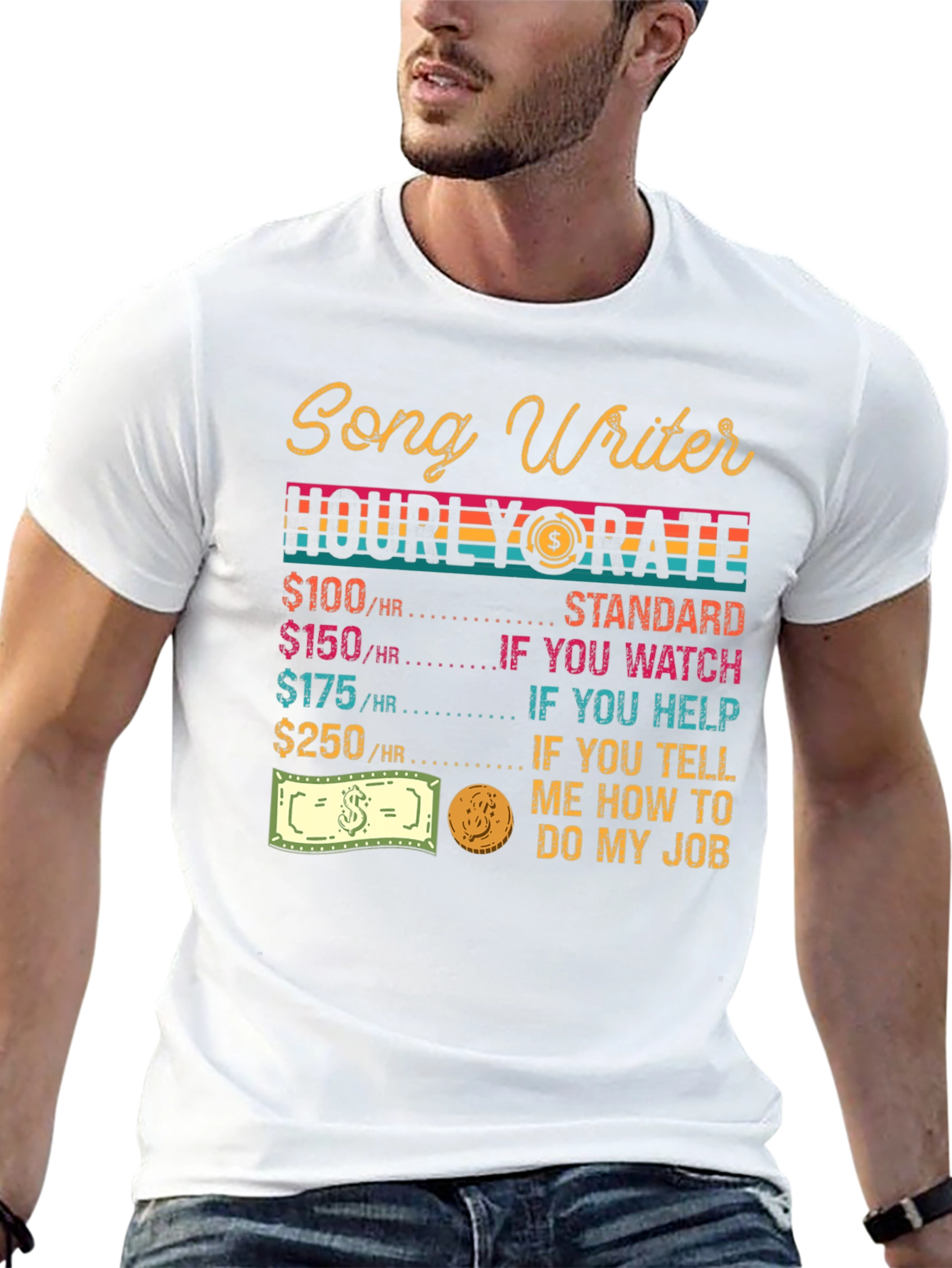 Songwriter Hourly Rate Black Graphic Tee