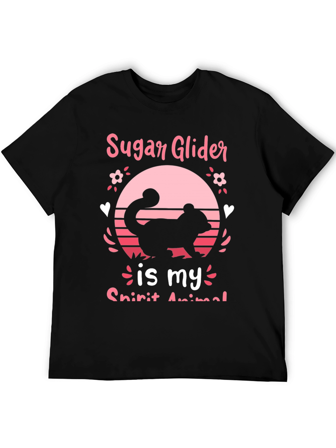 Sugar Glider Spirit Animal Black Graphic Tee