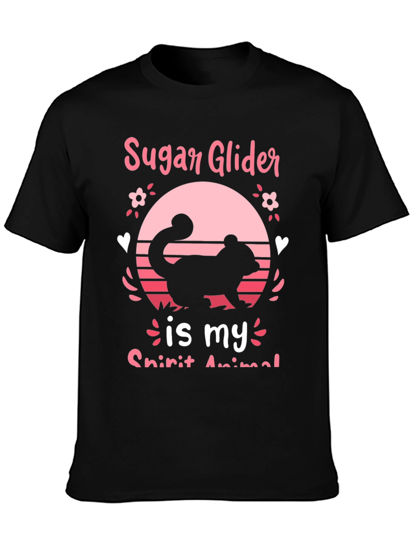Sugar Glider Spirit Animal Black Graphic Tee