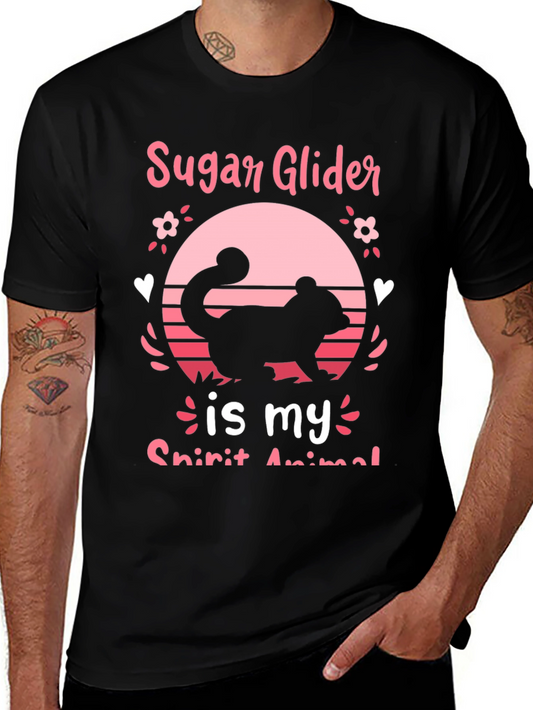 Sugar Glider Spirit Animal Black Graphic Tee