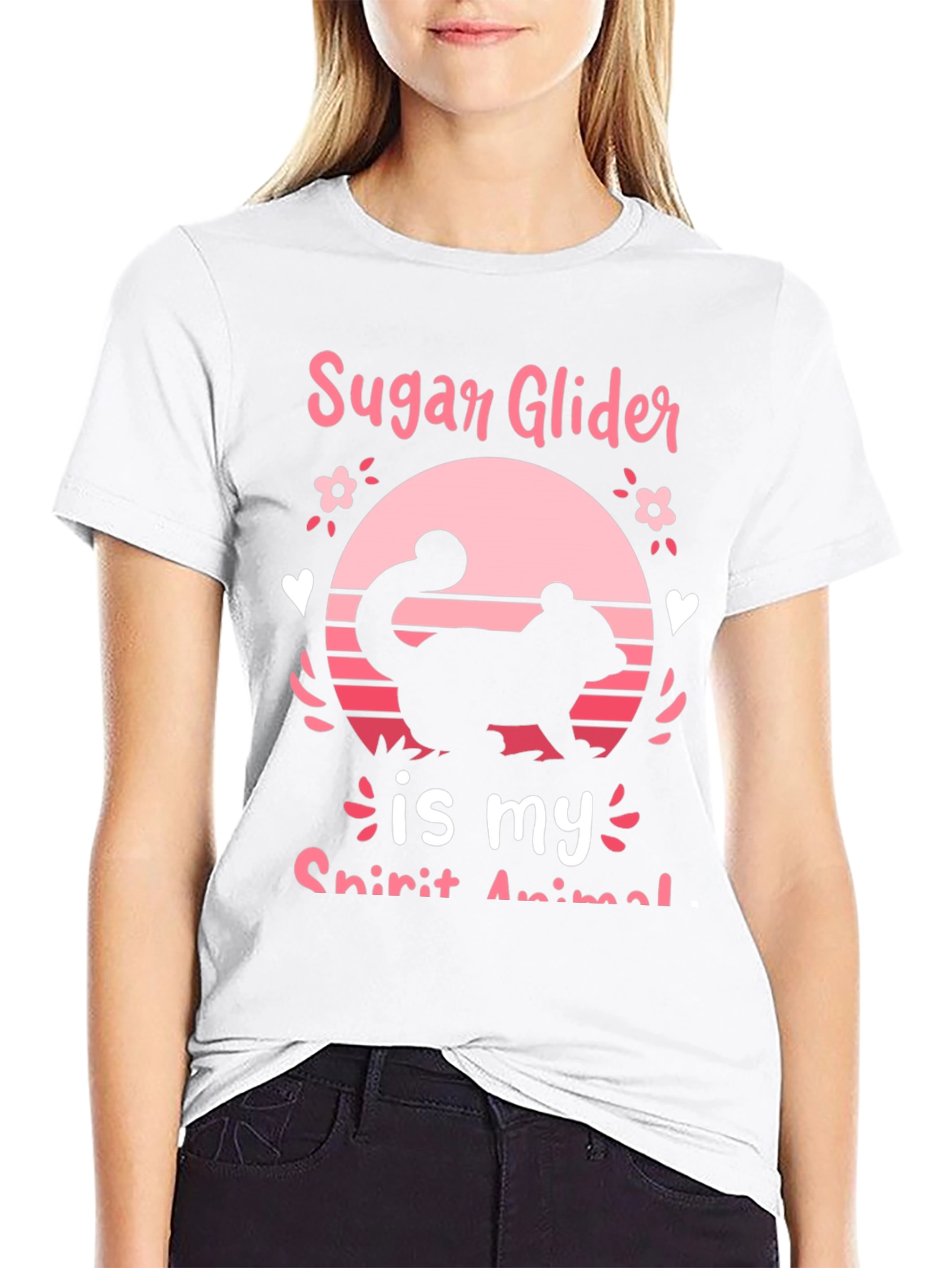 Sugar Glider Spirit Animal Black Graphic Tee