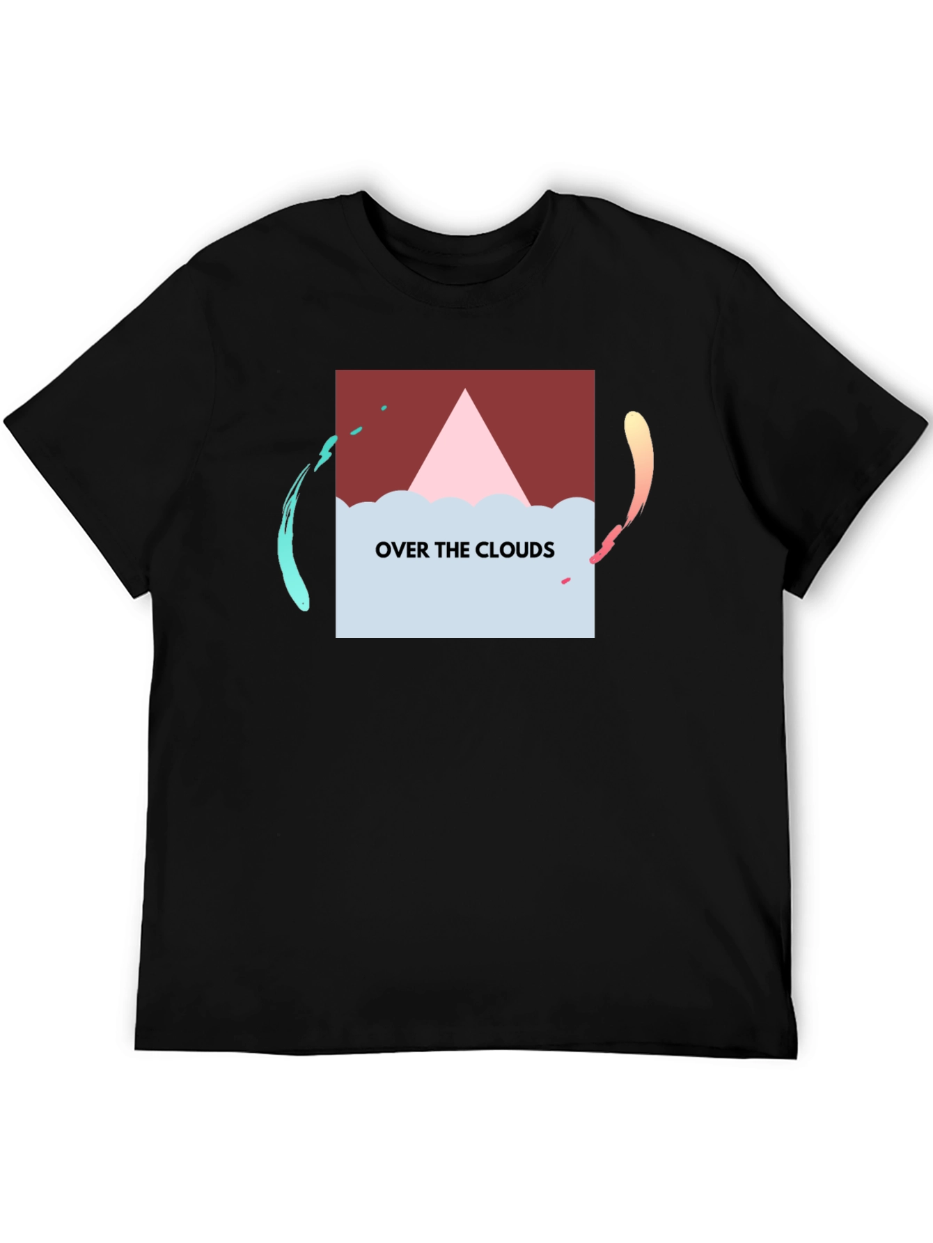 Over the Clouds Graphic Tee - Stylish Black T-Shirt