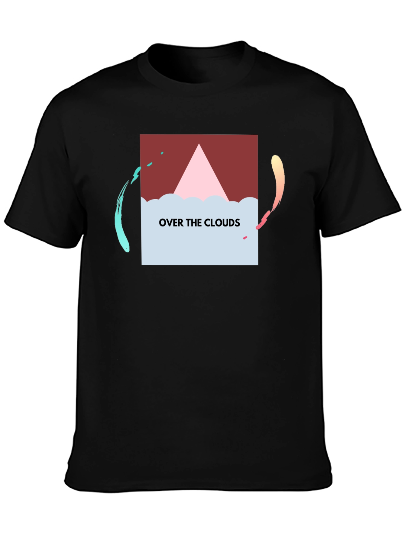 Over the Clouds Graphic Tee - Stylish Black T-Shirt