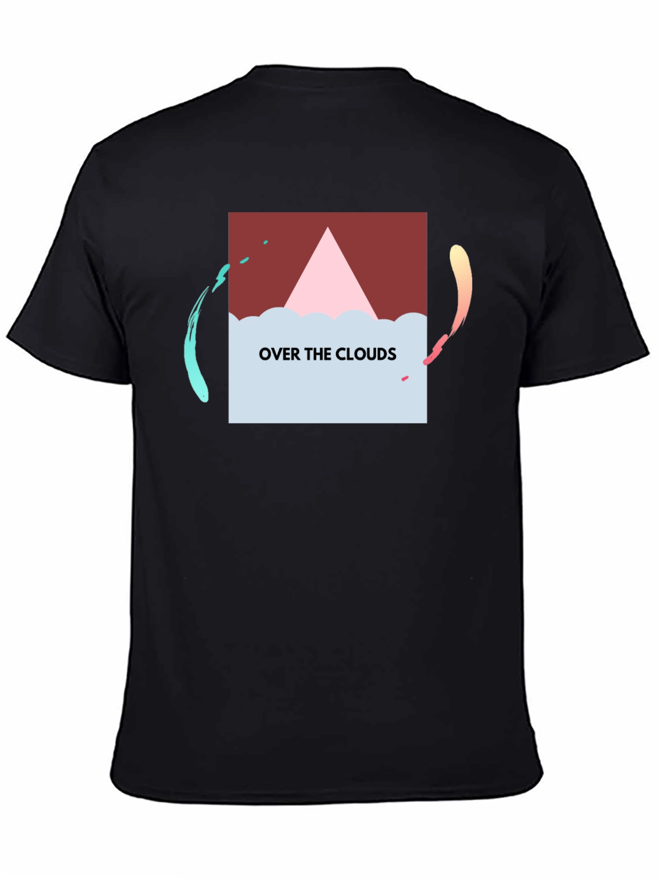 Over the Clouds Graphic Tee - Stylish Black T-Shirt
