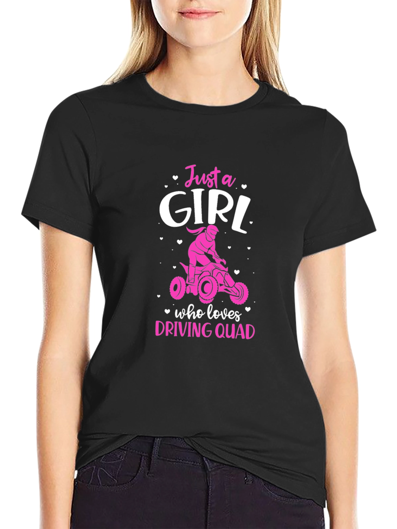 Just a Girl Who Loves Driving Quad T-Shirt