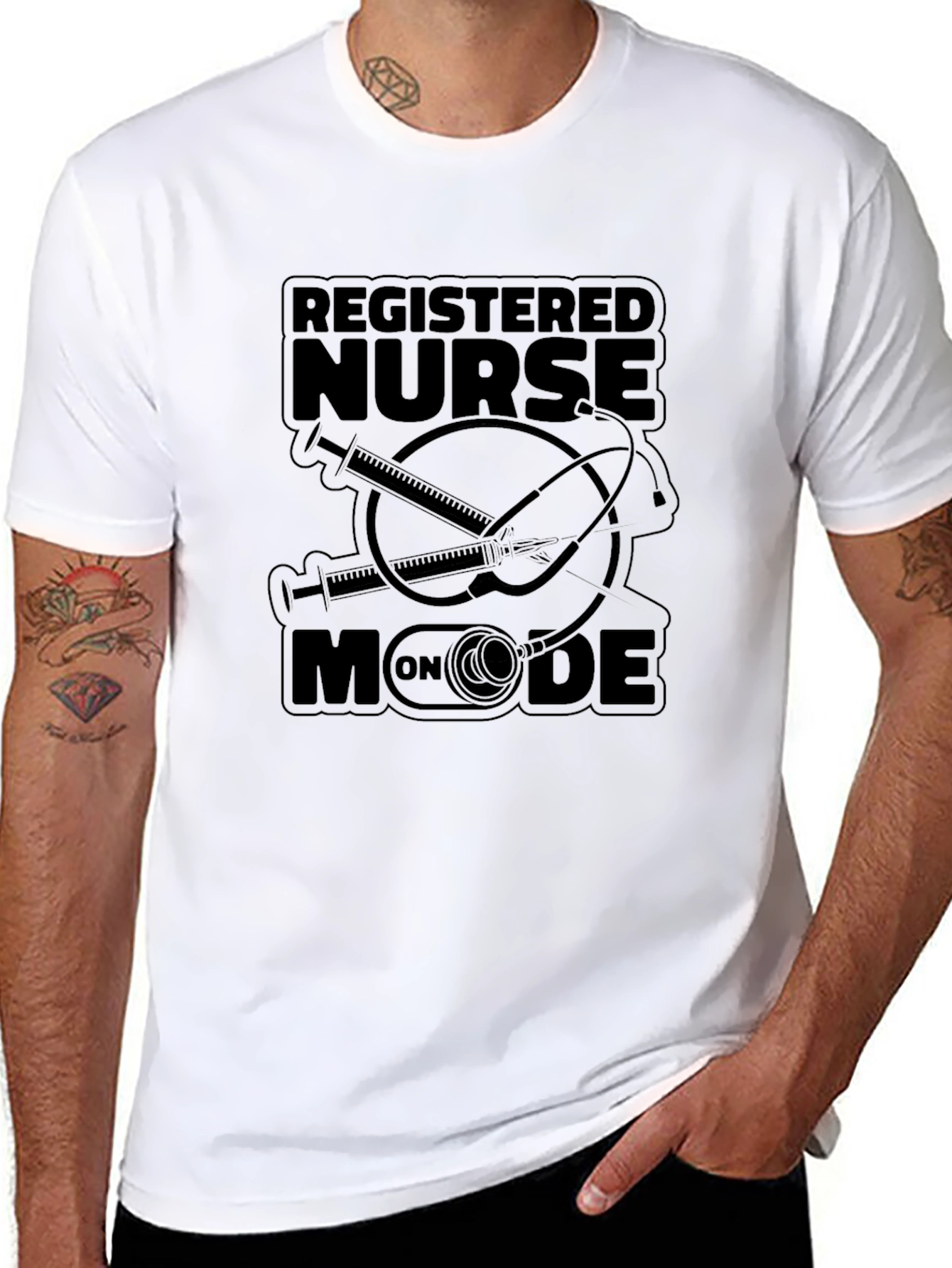 Registered Nurse Mode On Black T-Shirt