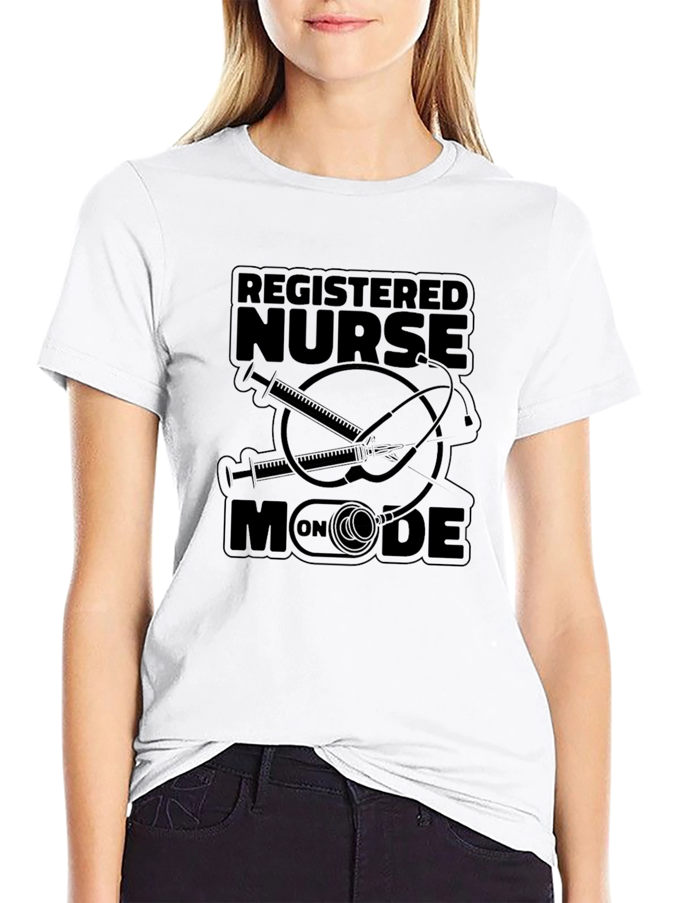 Registered Nurse Mode On Black T-Shirt