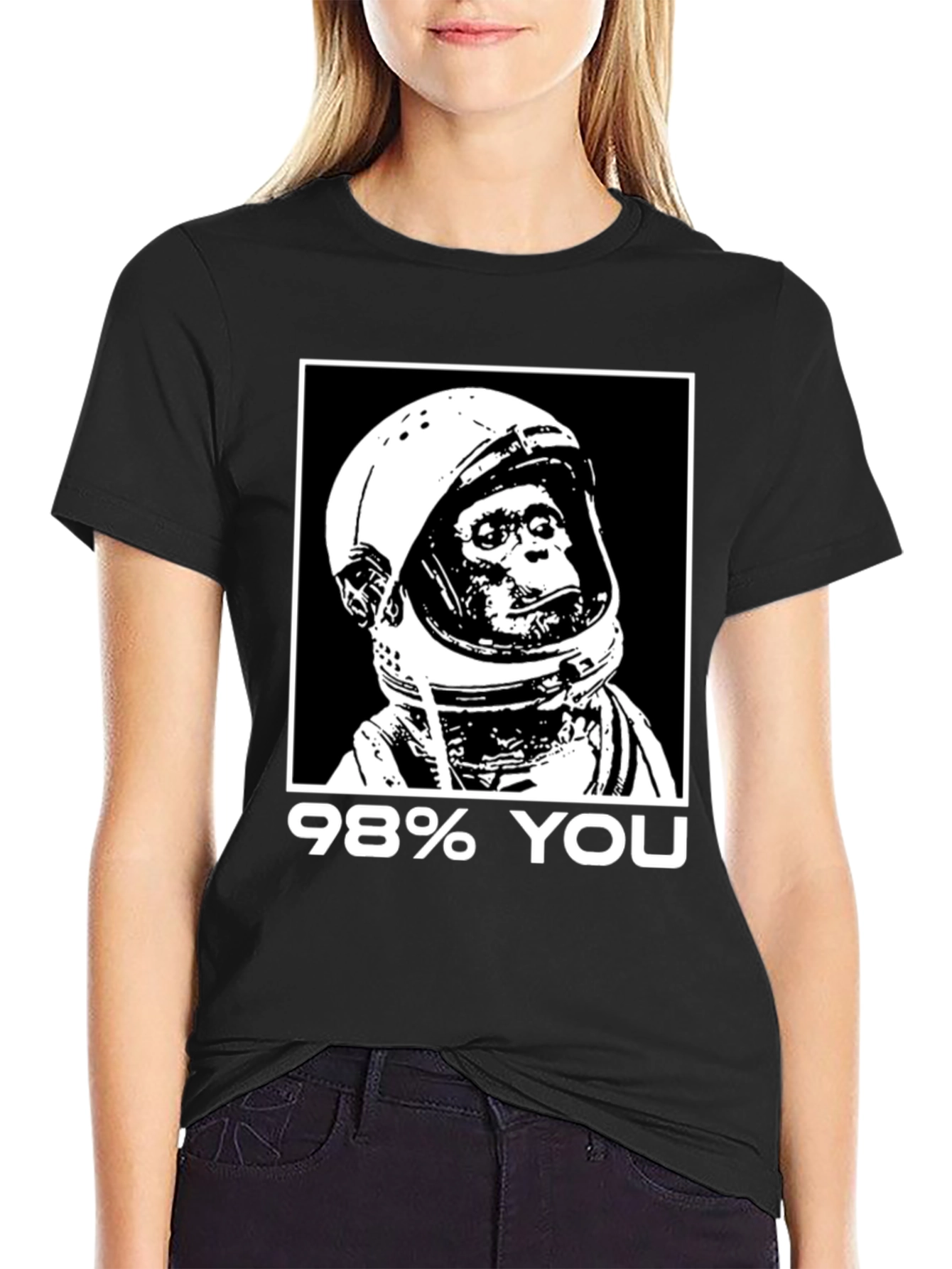 98% You Chimp Astronaut Black Graphic T-Shirt