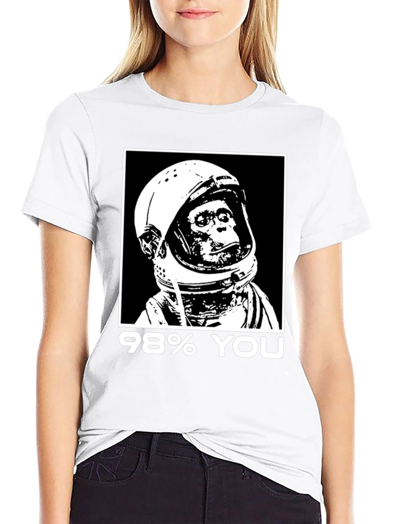 98% You Chimp Astronaut Black Graphic T-Shirt