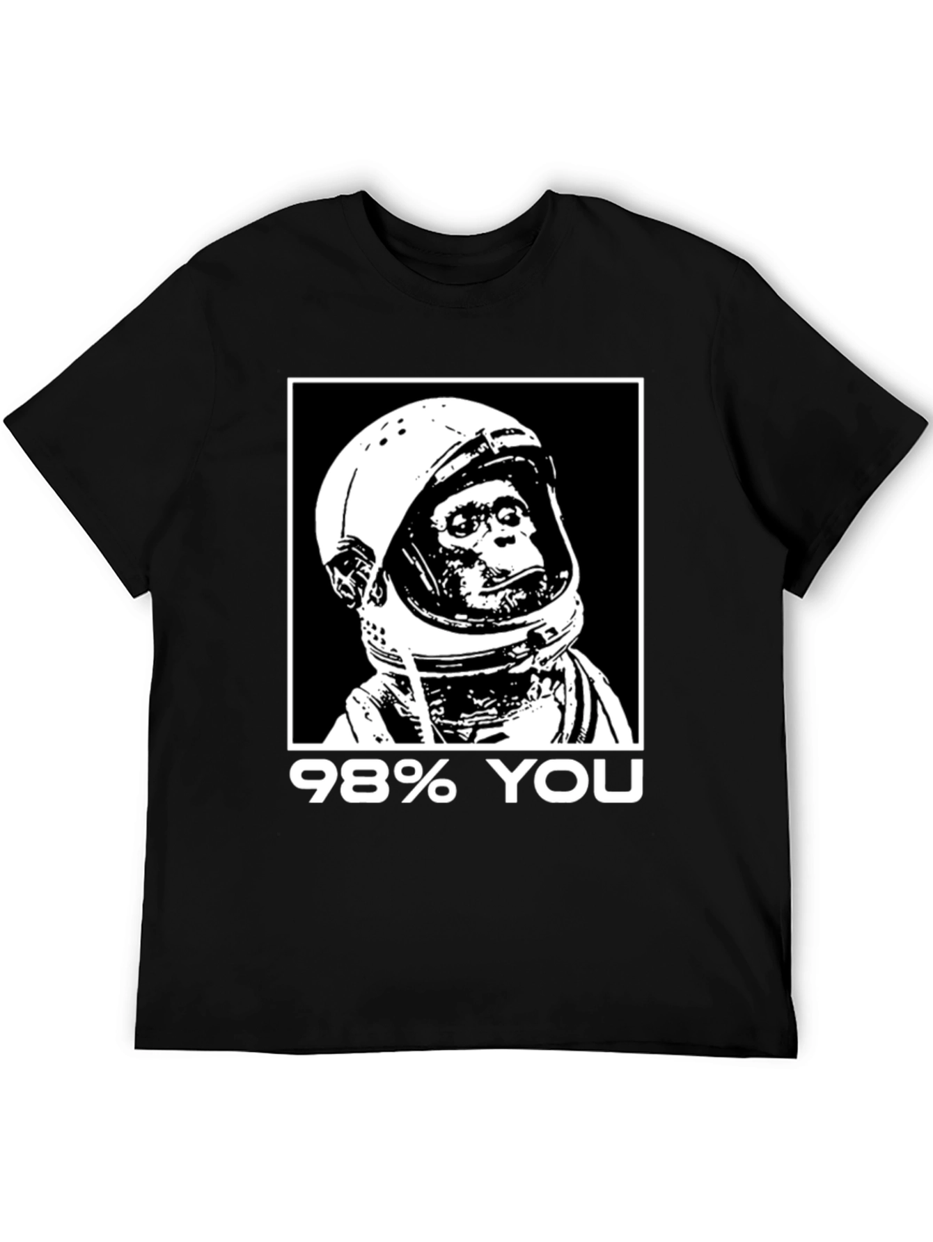 98% You Chimp Astronaut Black Graphic T-Shirt
