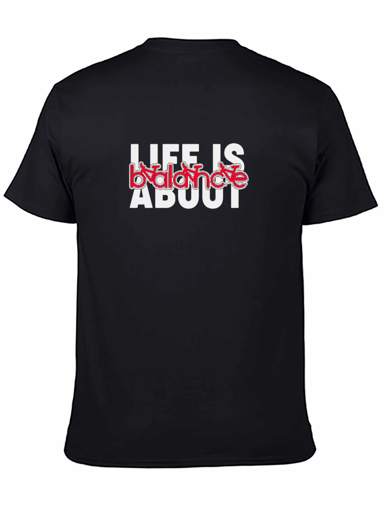 Life is About Balance Graphic Tee - Black Cotton