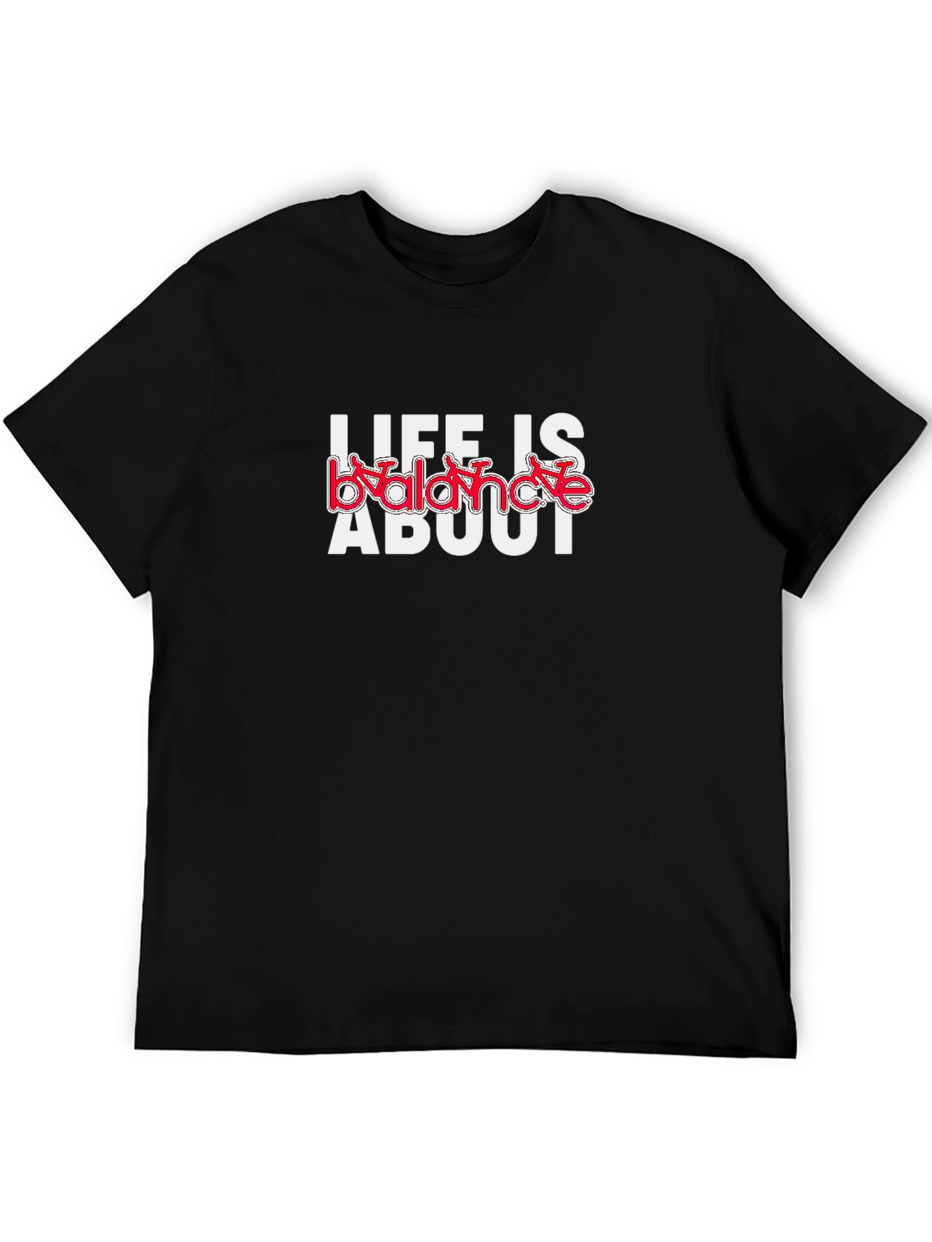 Life is About Balance Graphic Tee - Black Cotton