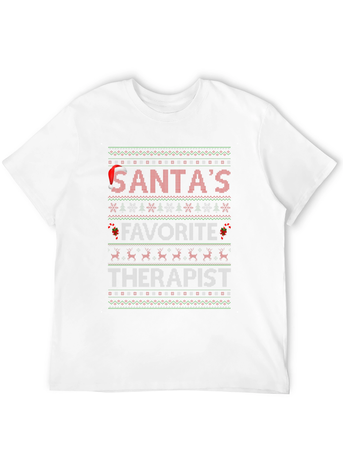 Santas Favorite Therapist Ugly Christmas Sweater T-Shirt