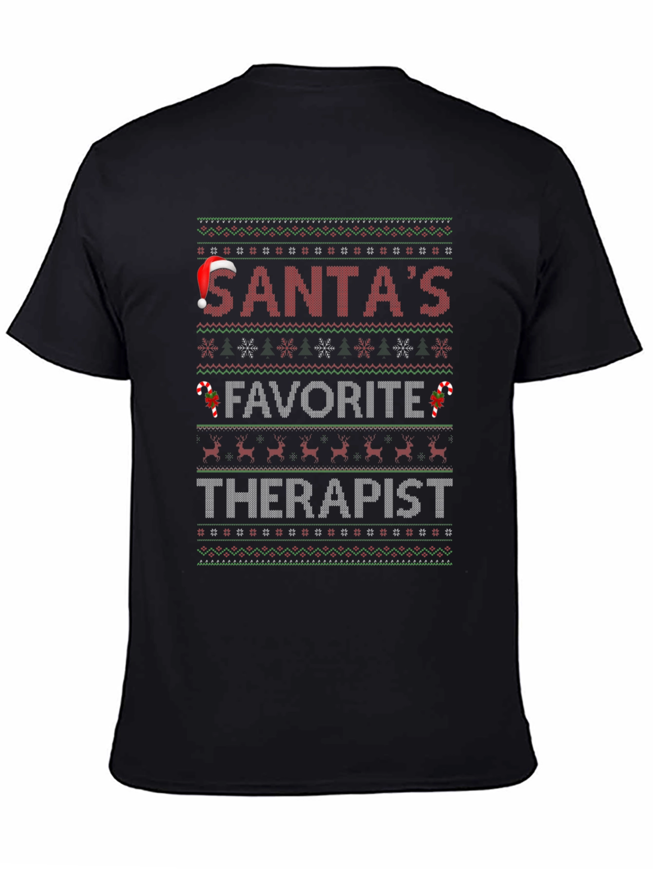Santas Favorite Therapist Ugly Christmas Sweater T-Shirt