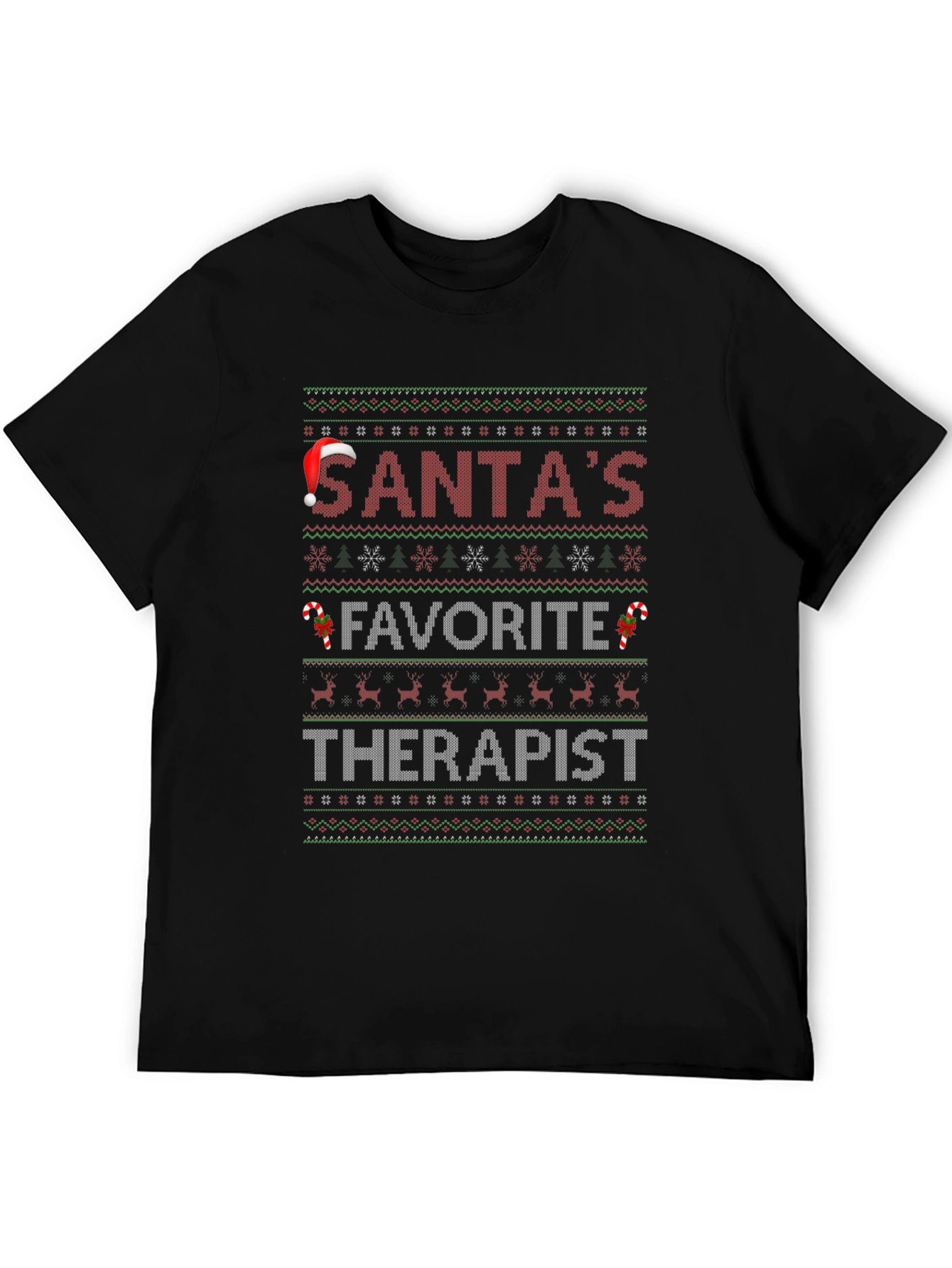 Santas Favorite Therapist Ugly Christmas Sweater T-Shirt
