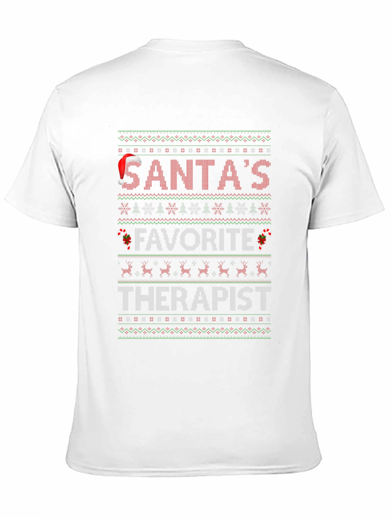 Santas Favorite Therapist Ugly Christmas Sweater T-Shirt