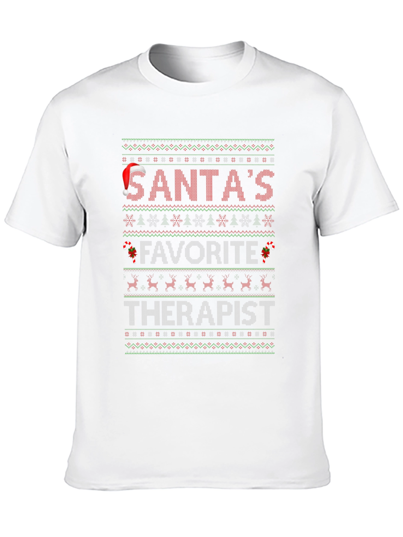 Santas Favorite Therapist Ugly Christmas Sweater T-Shirt
