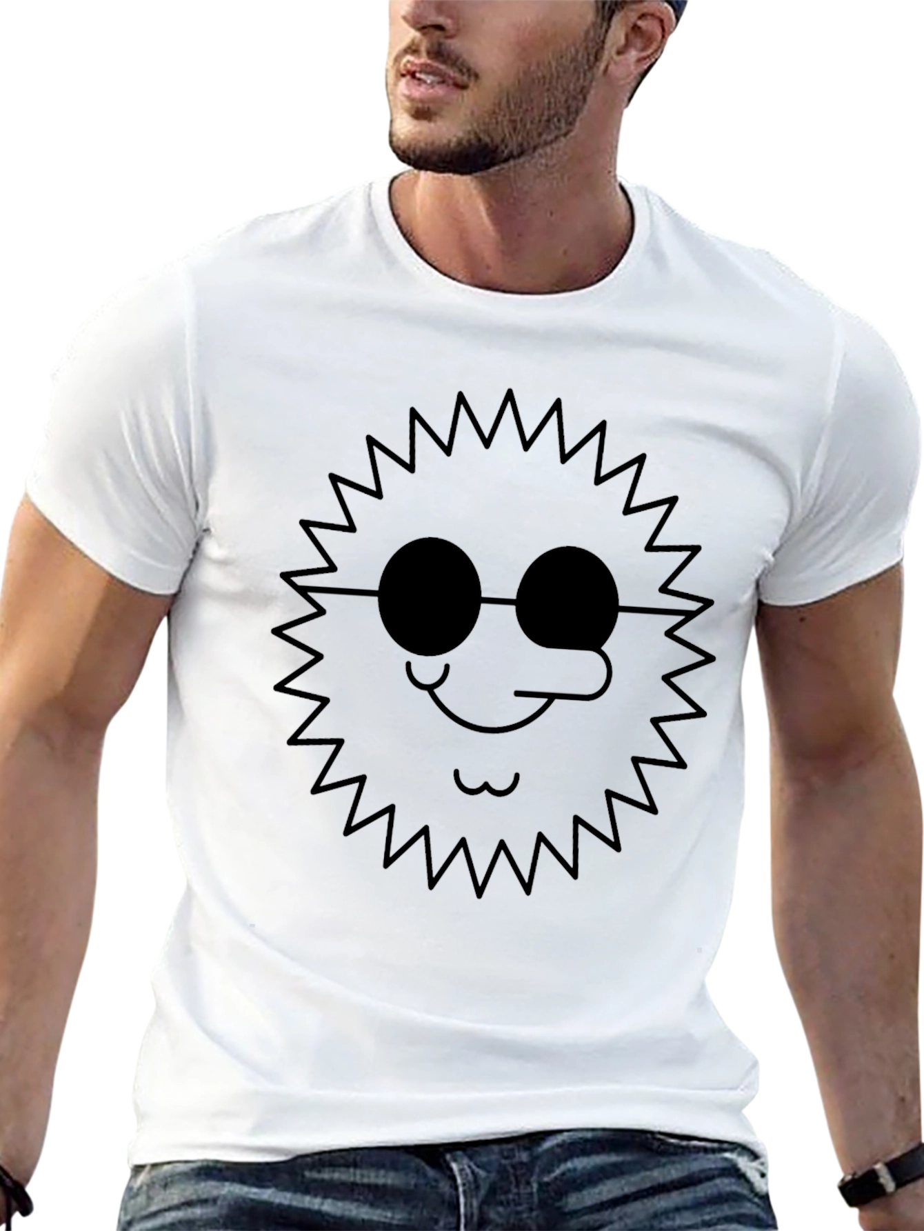 Cool Sun Graphic Tee - Black Cotton T-Shirt
