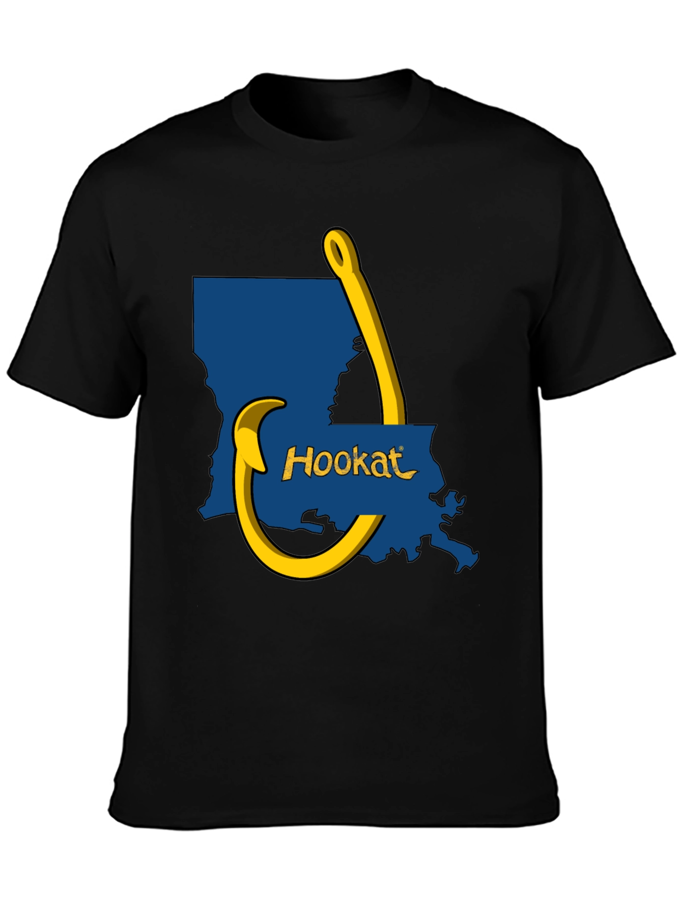 Hookat Louisiana Graphic Tee - Black Cotton T-Shirt
