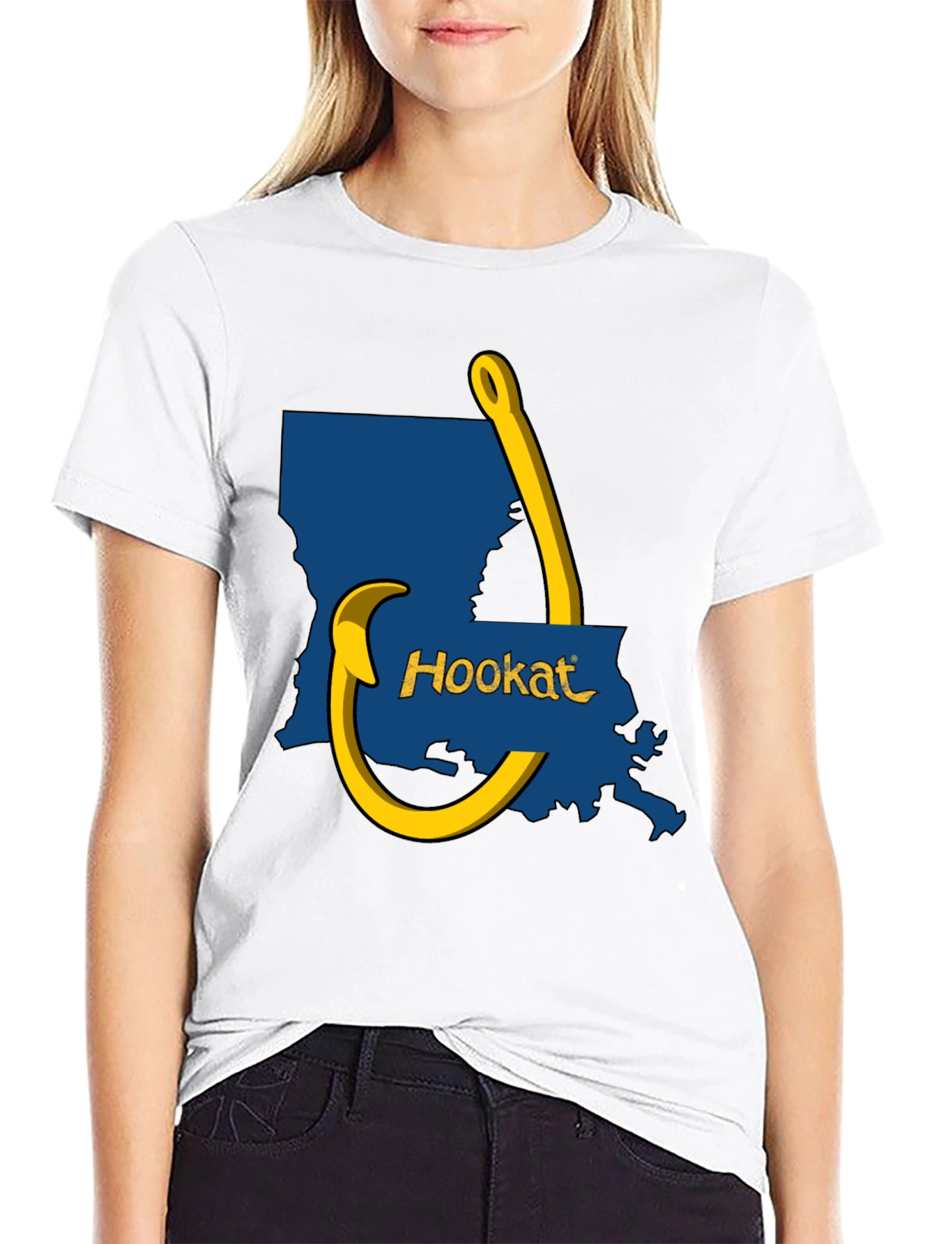 Hookat Louisiana Graphic Tee - Black Cotton T-Shirt