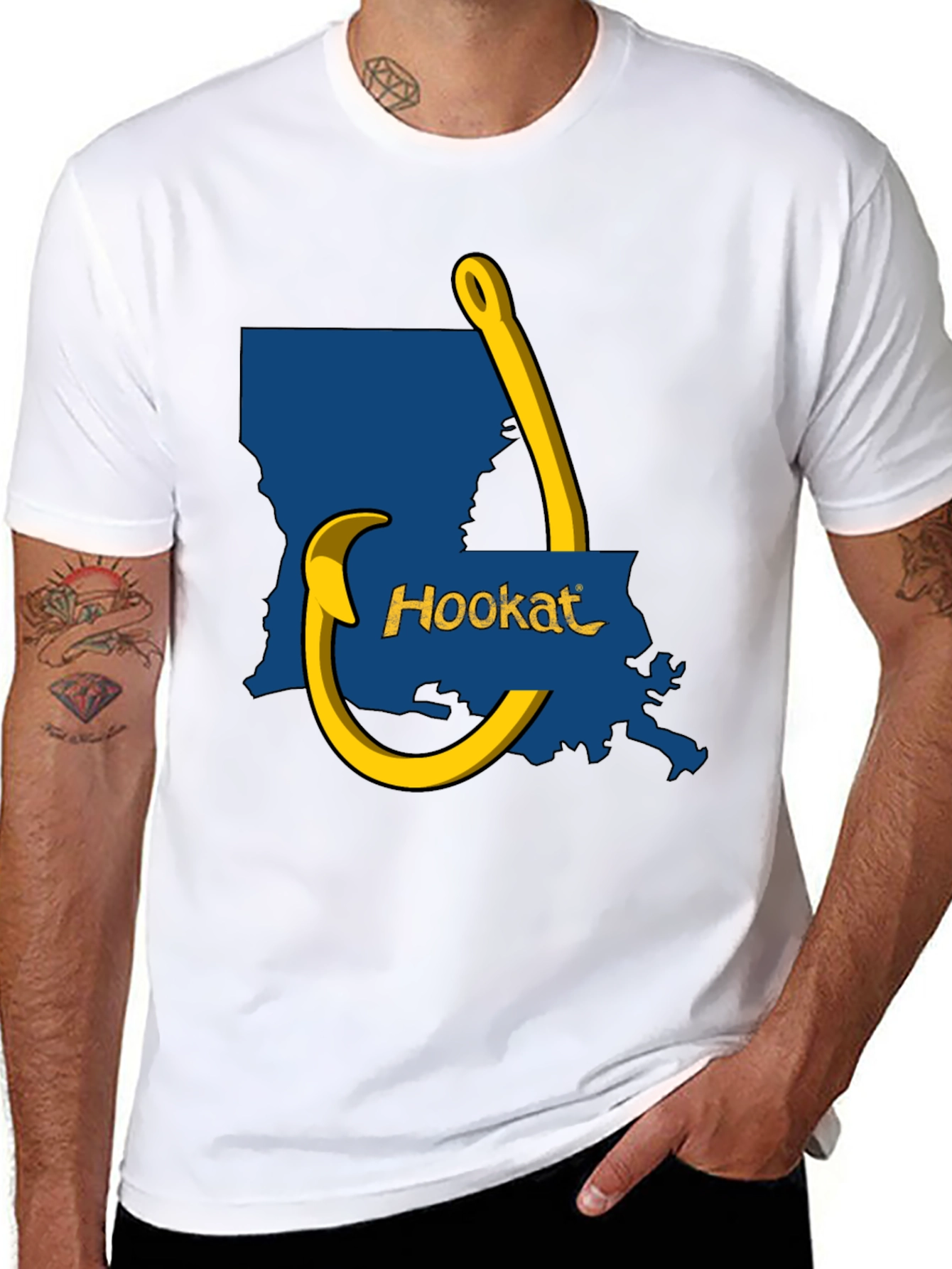Hookat Louisiana Graphic Tee - Black Cotton T-Shirt