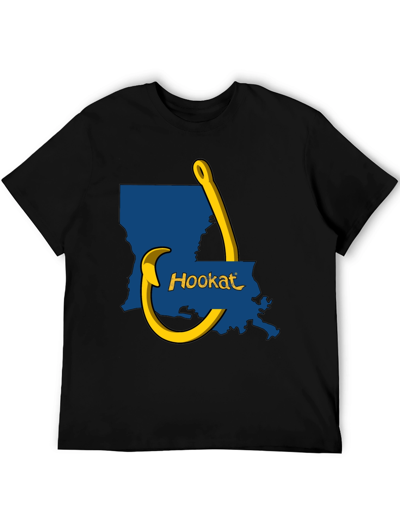 Hookat Louisiana Graphic Tee - Black Cotton T-Shirt