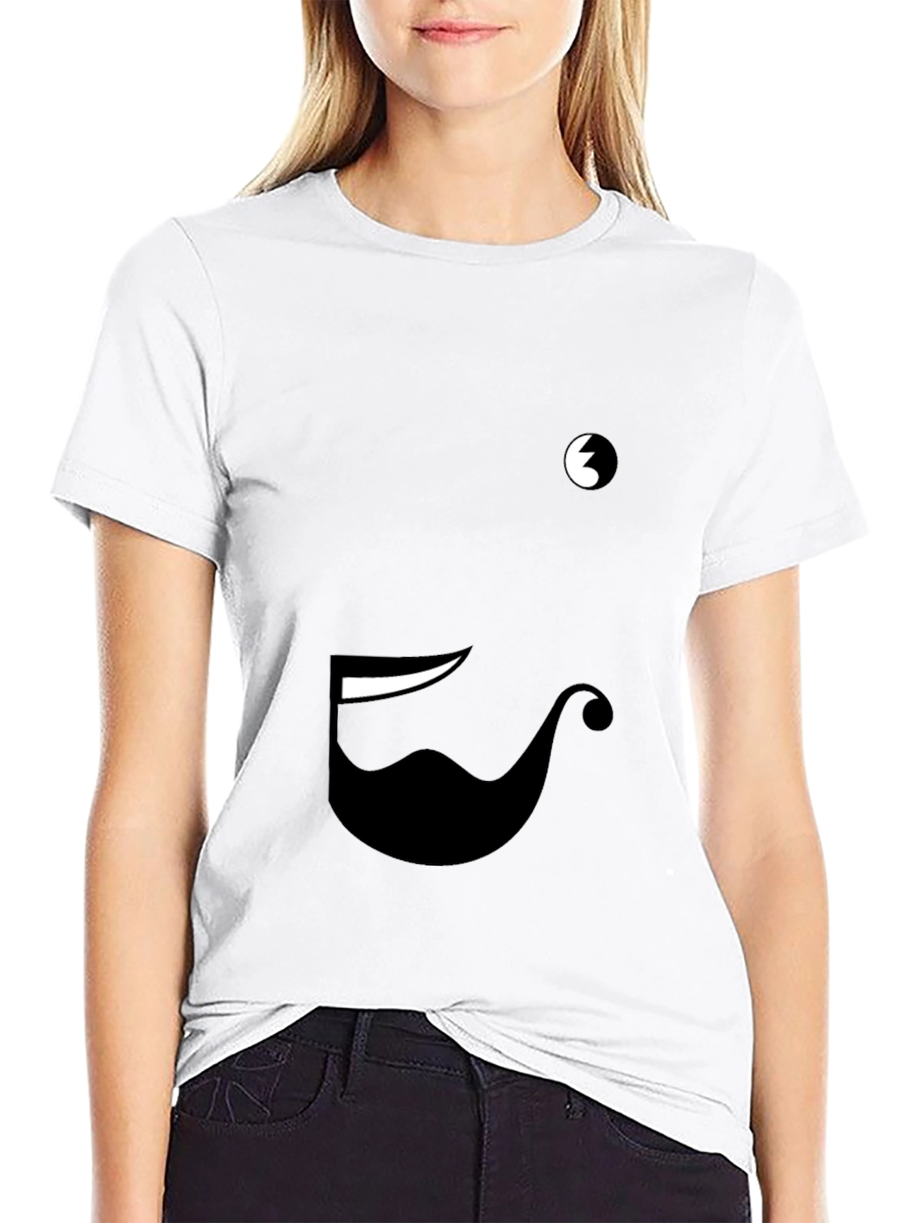 Funny Face Graphic Tee - Black Cotton Blend