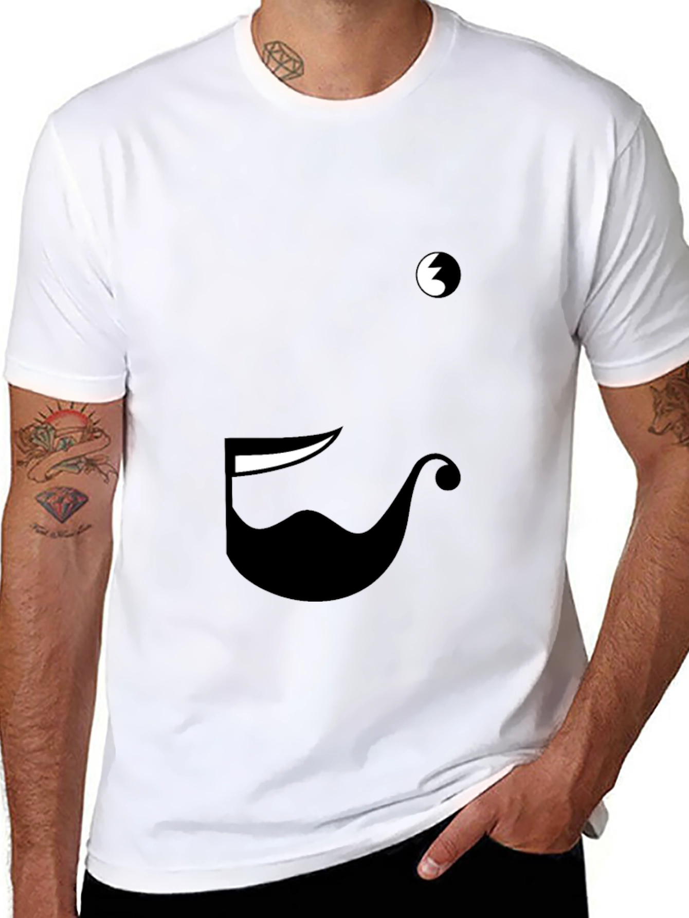Funny Face Graphic Tee - Black Cotton Blend