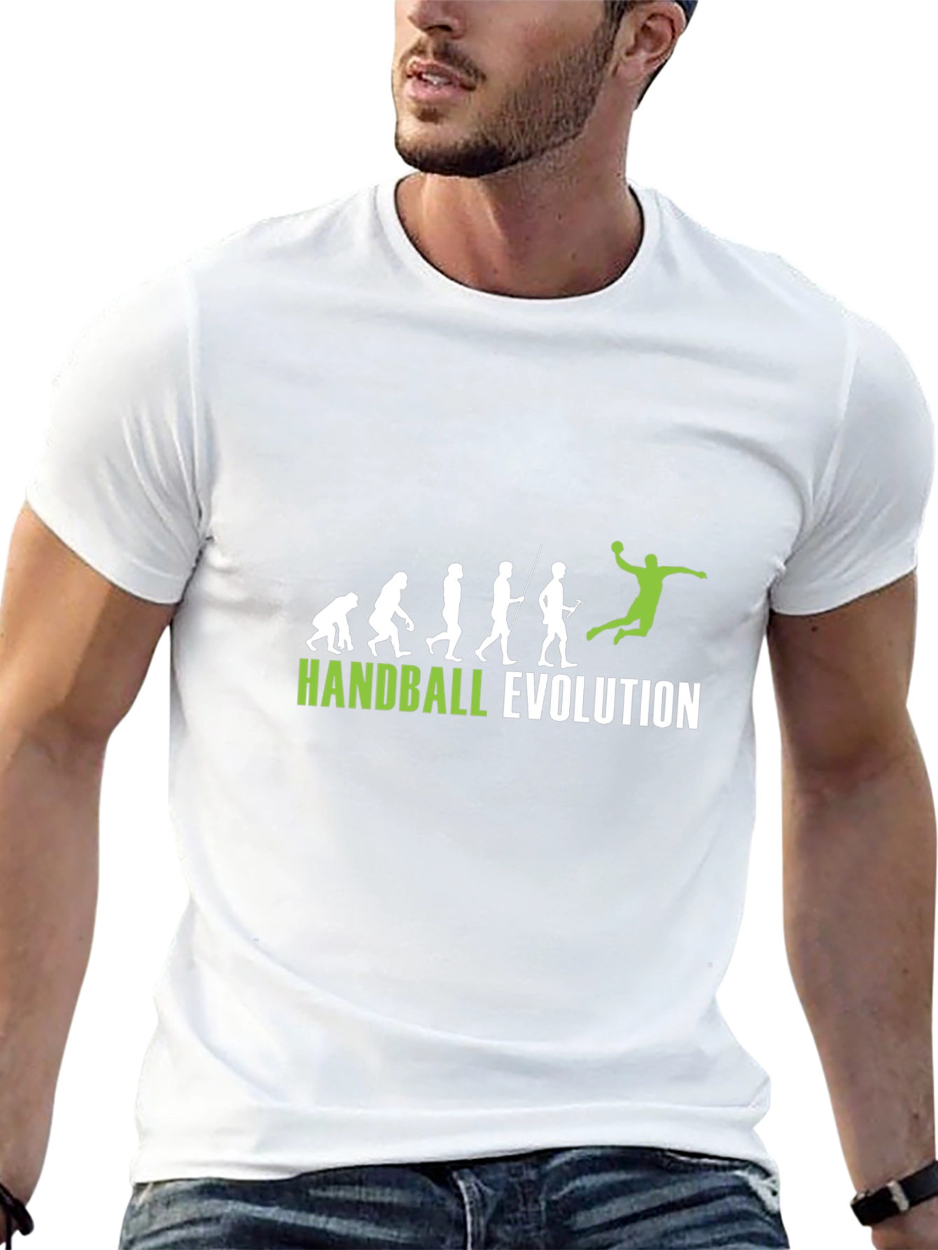 Handball Evolution Graphic Tee - Black Cotton T-Shirt