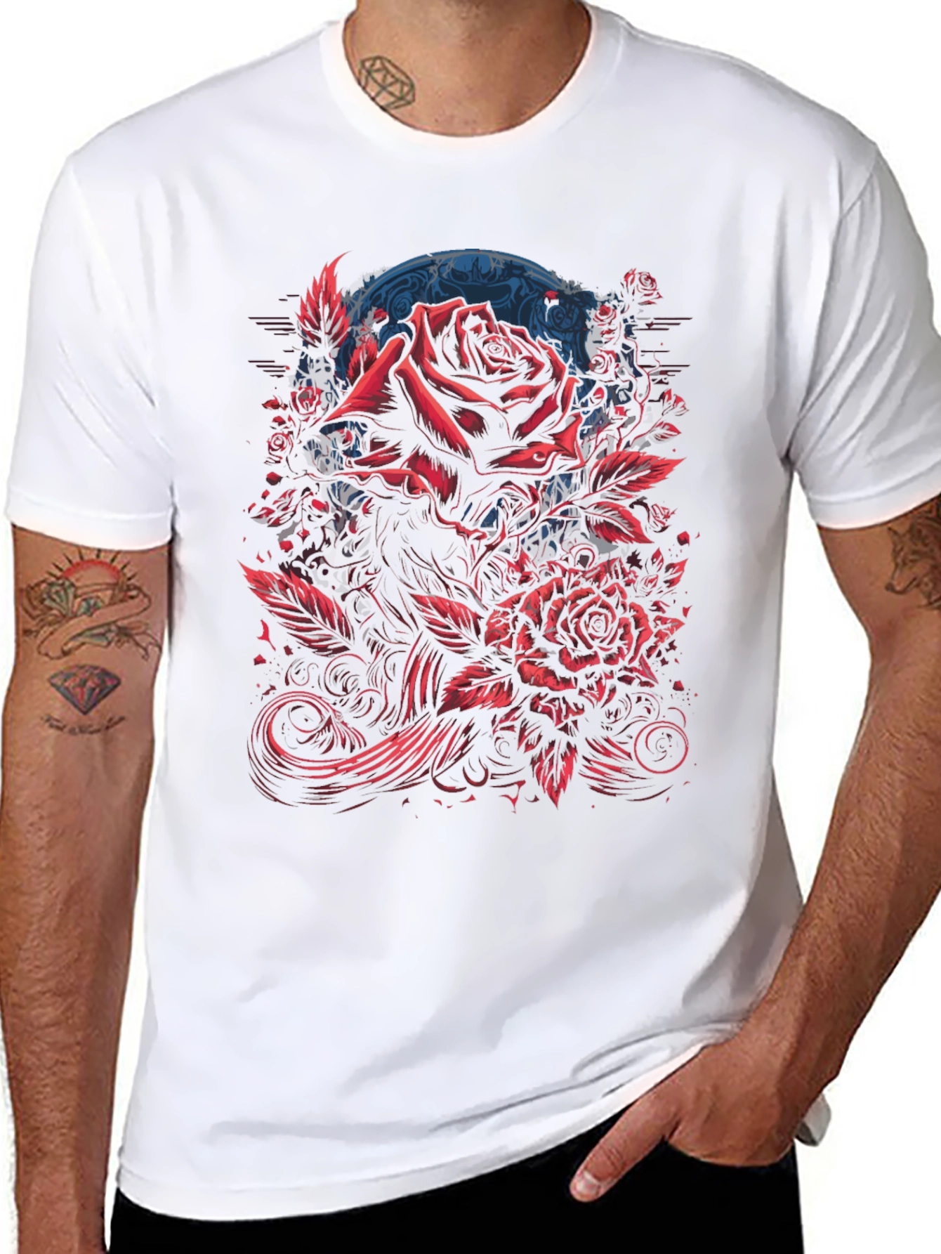 Rose Graphic Black T-Shirt