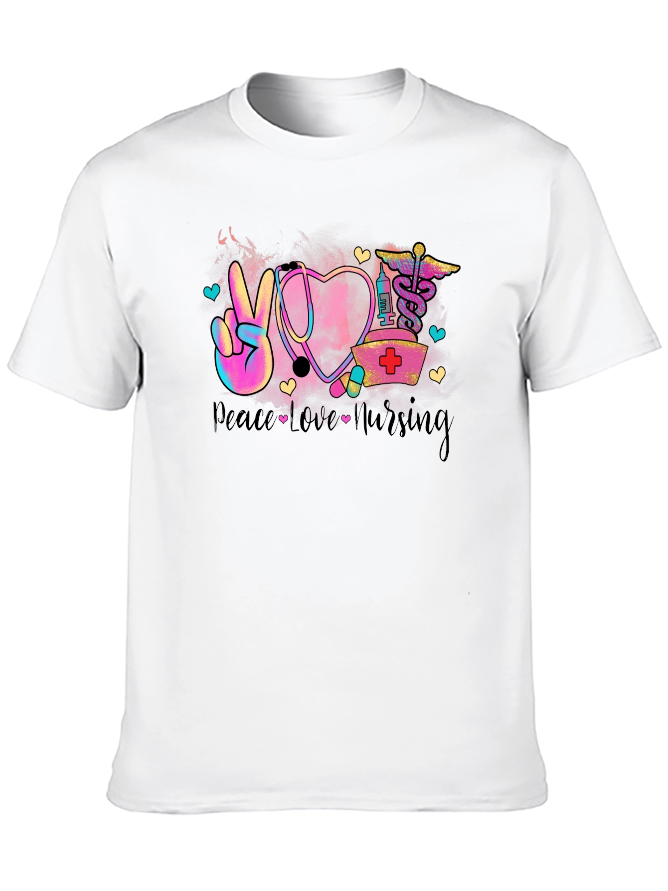 Peace Love Nursing T-Shirt - Black