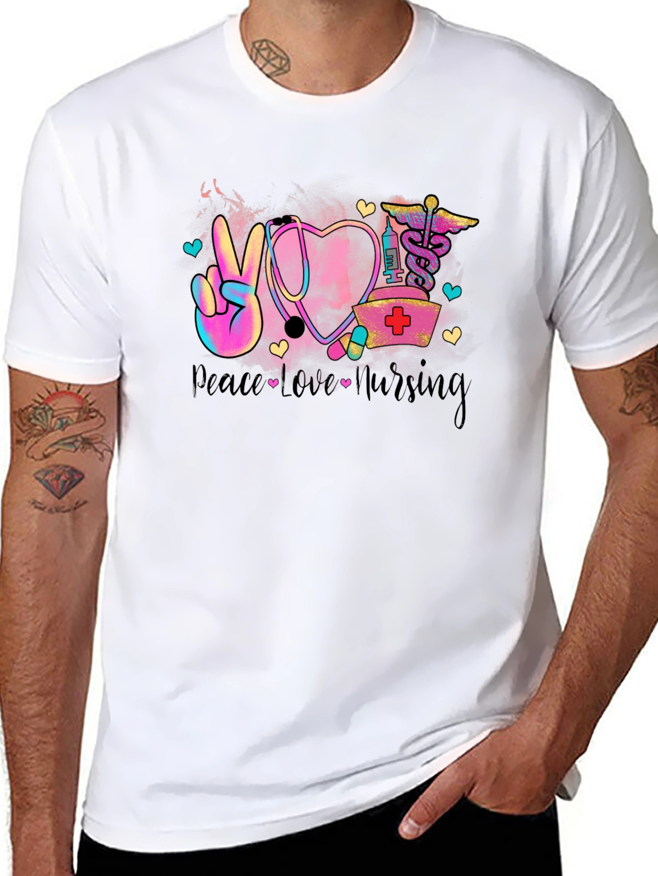 Peace Love Nursing T-Shirt - Black