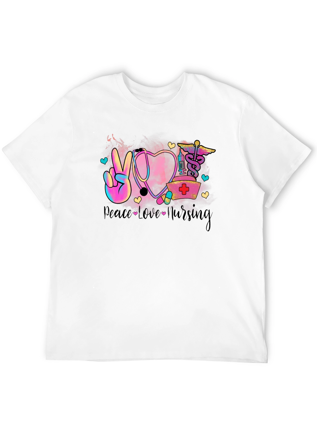Peace Love Nursing T-Shirt - Black