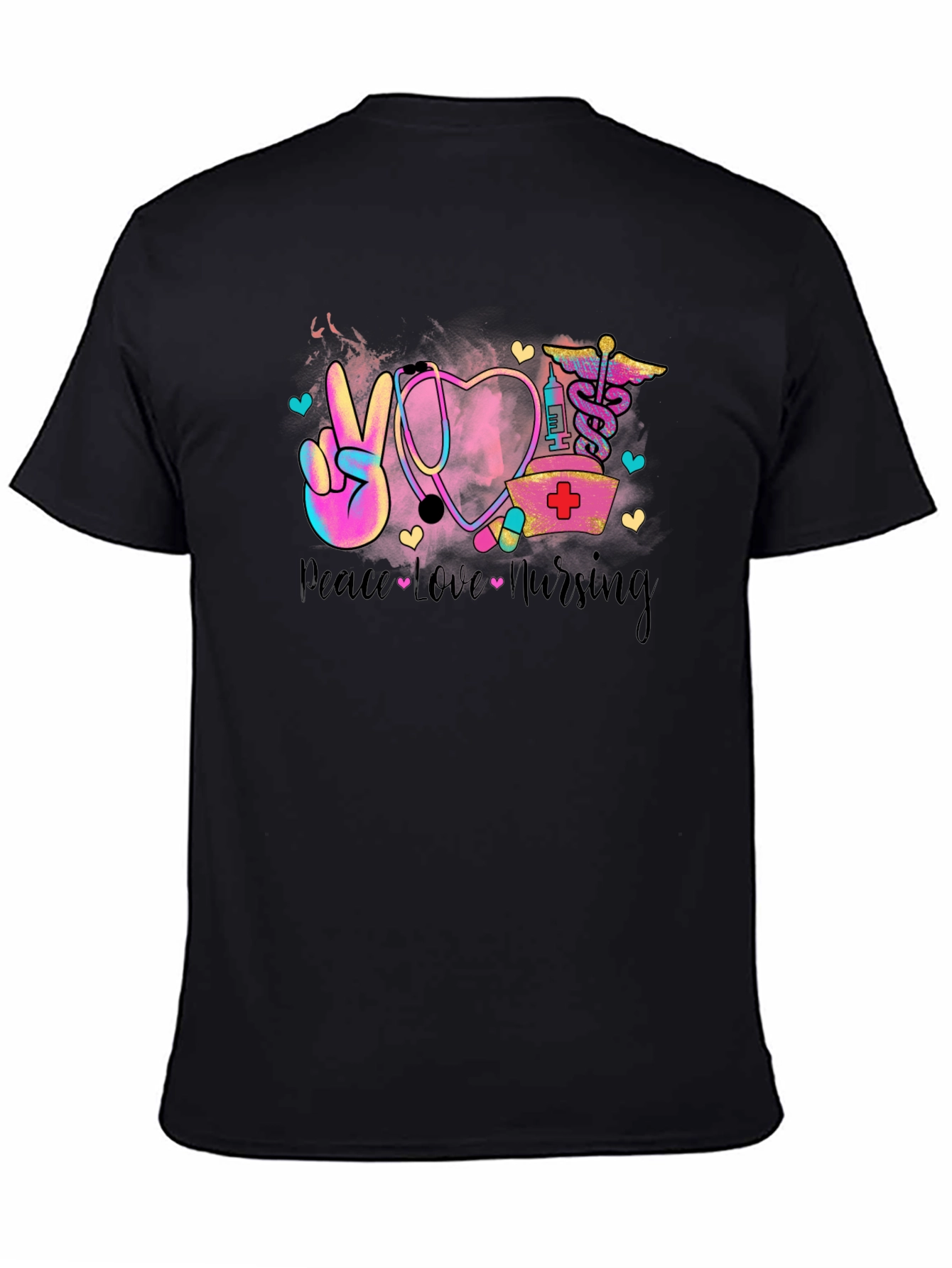 Peace Love Nursing T-Shirt - Black