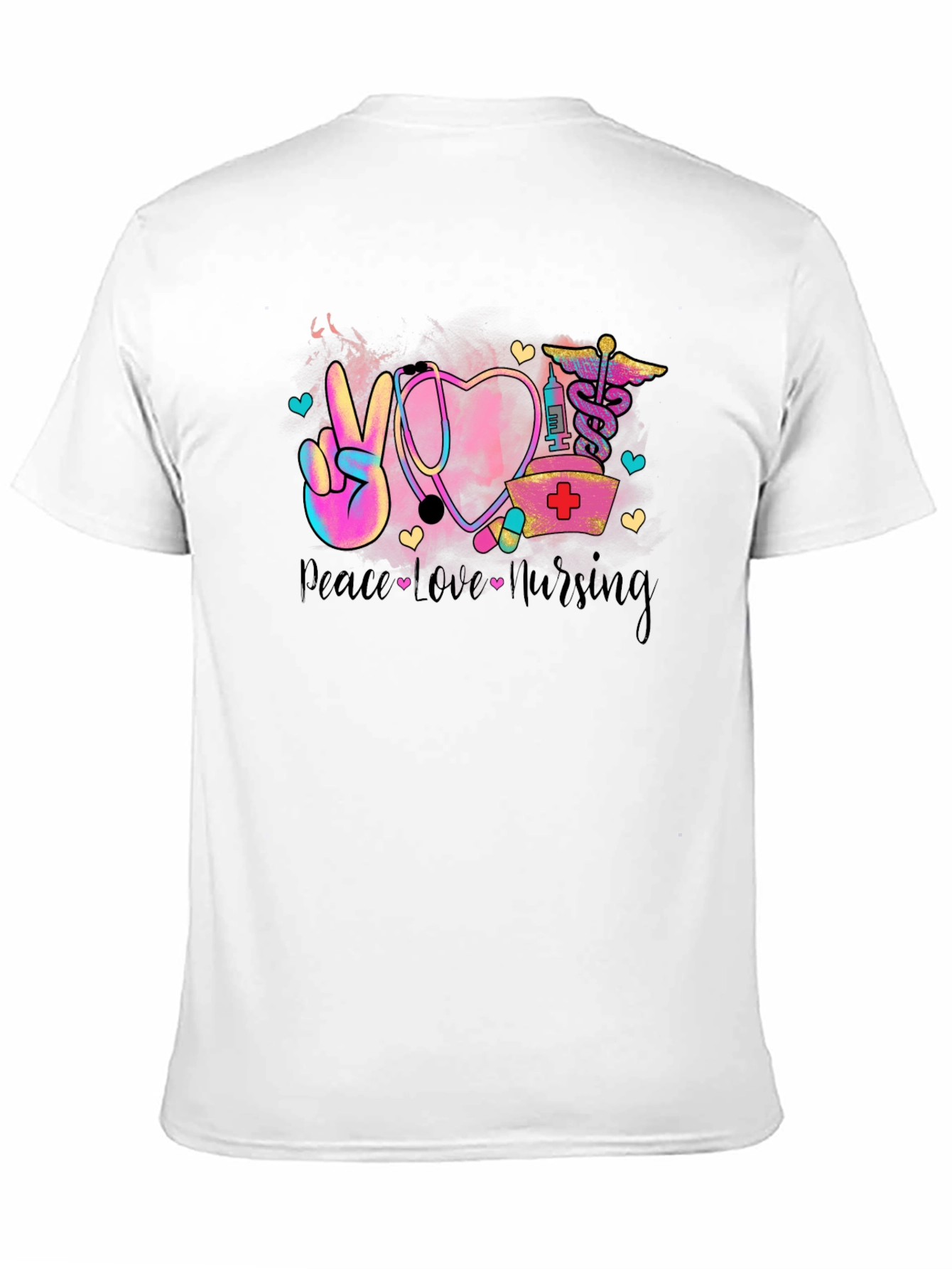 Peace Love Nursing T-Shirt - Black