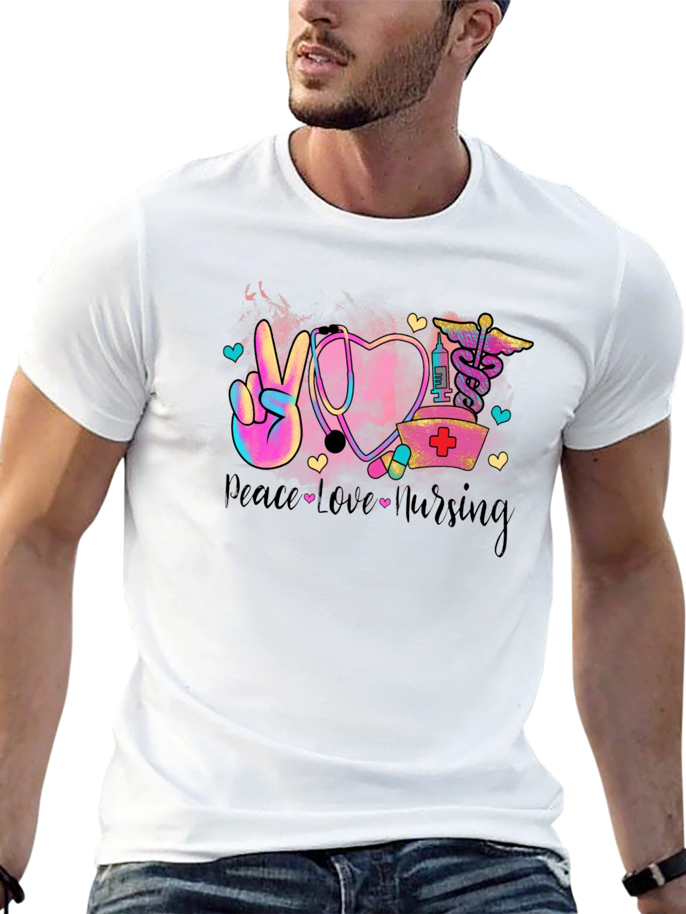 Peace Love Nursing T-Shirt - Black