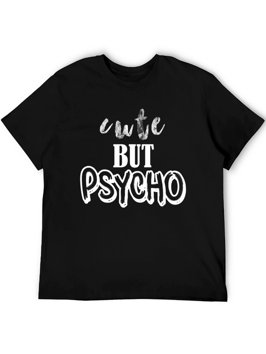 Cute But Psycho Graphic Tee - Stylish Black T-Shirt