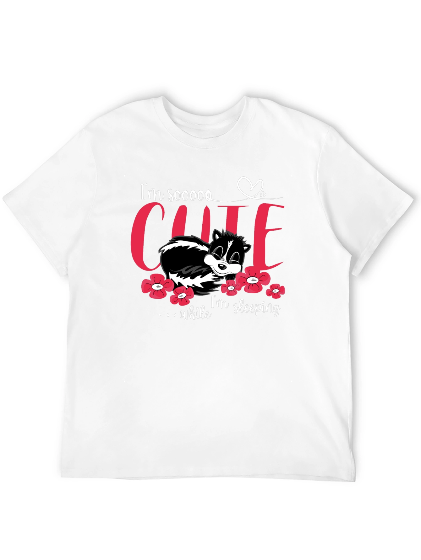 Cute Sleeping Skunk T-Shirt - Unisex Black Tee