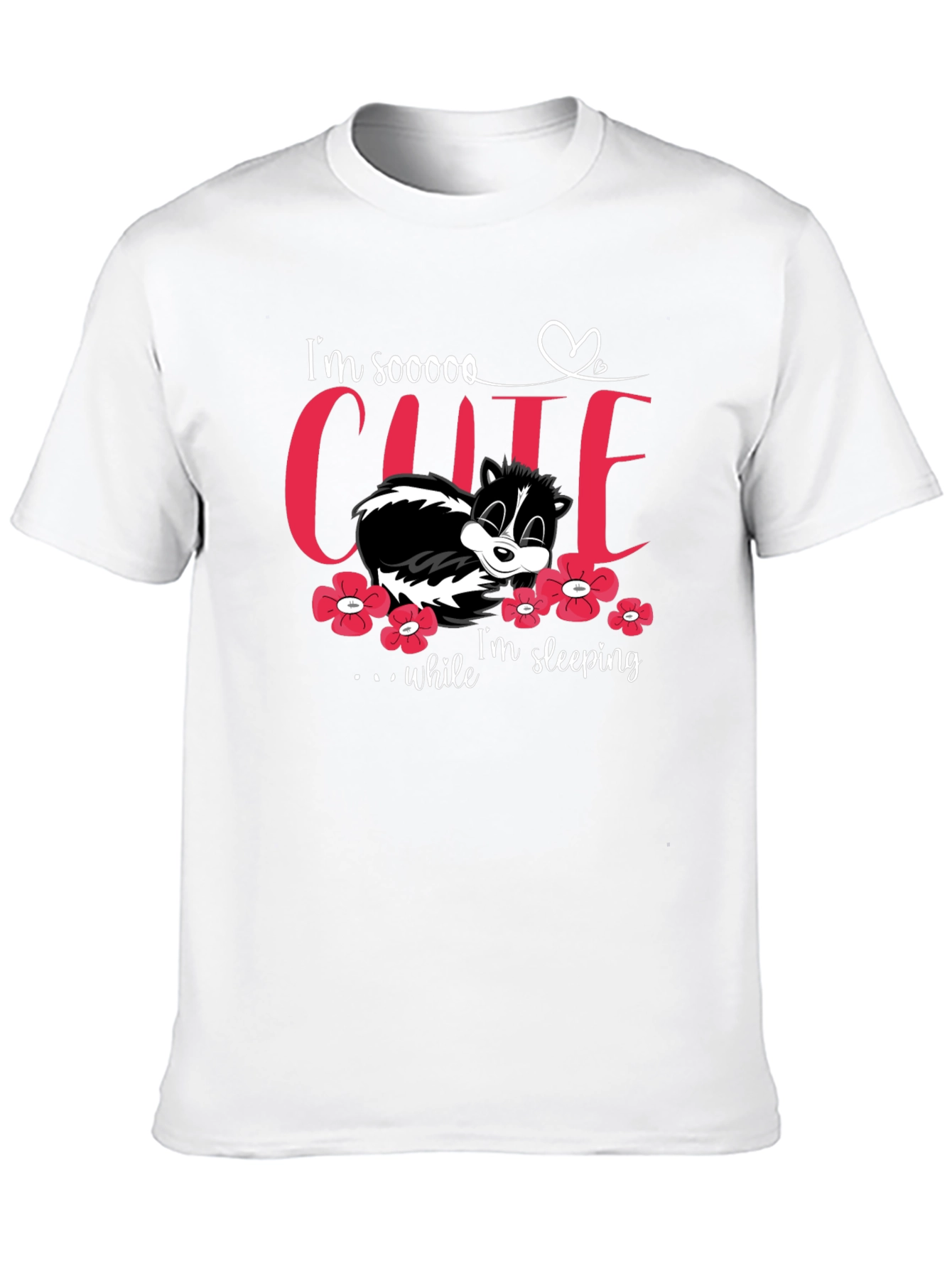 Cute Sleeping Skunk T-Shirt - Unisex Black Tee