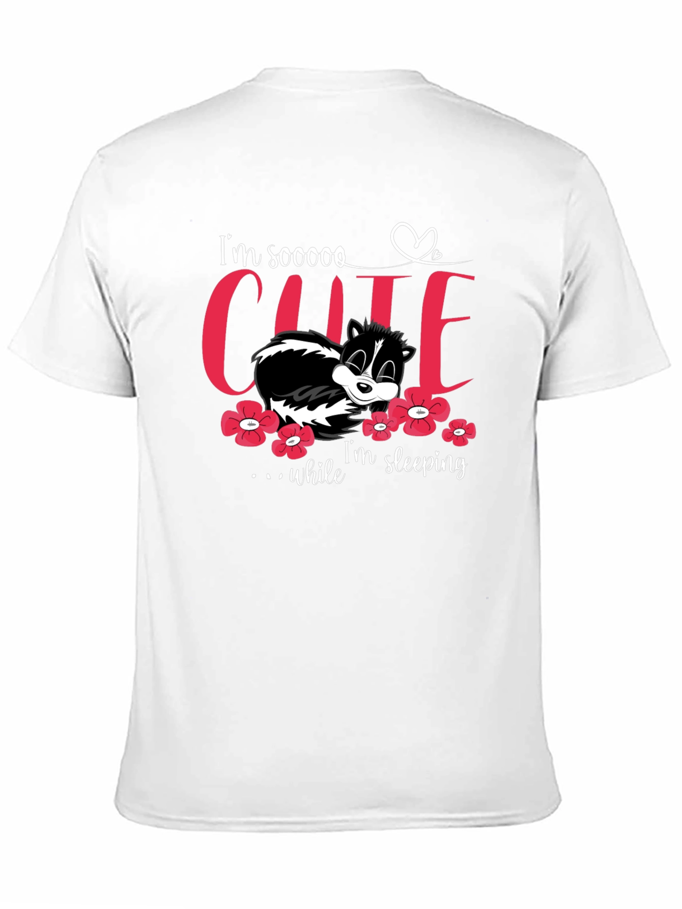 Cute Sleeping Skunk T-Shirt - Unisex Black Tee