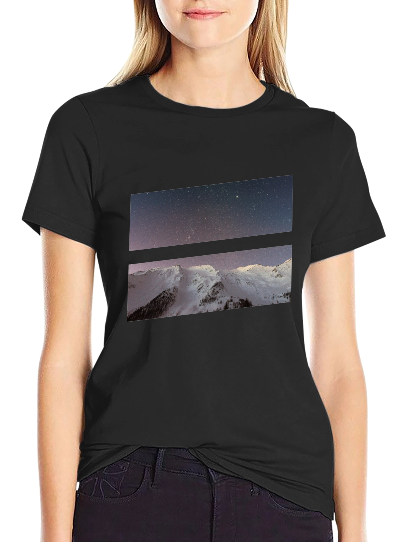 Mountain Starry Sky Graphic Tee