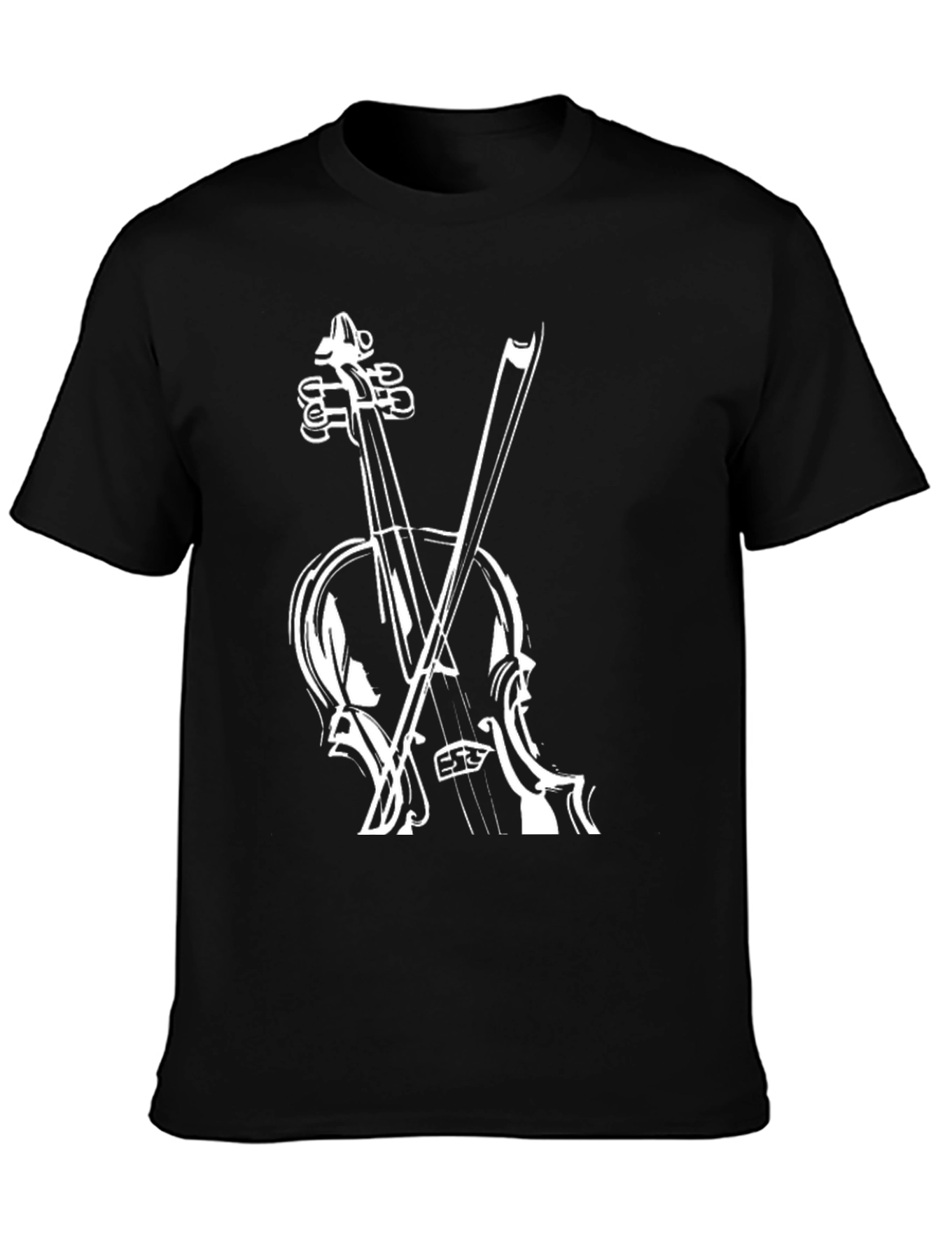 Violin Graphic Black T-Shirt