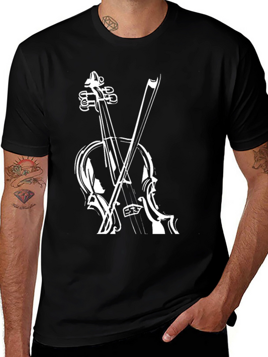 Violin Graphic Black T-Shirt