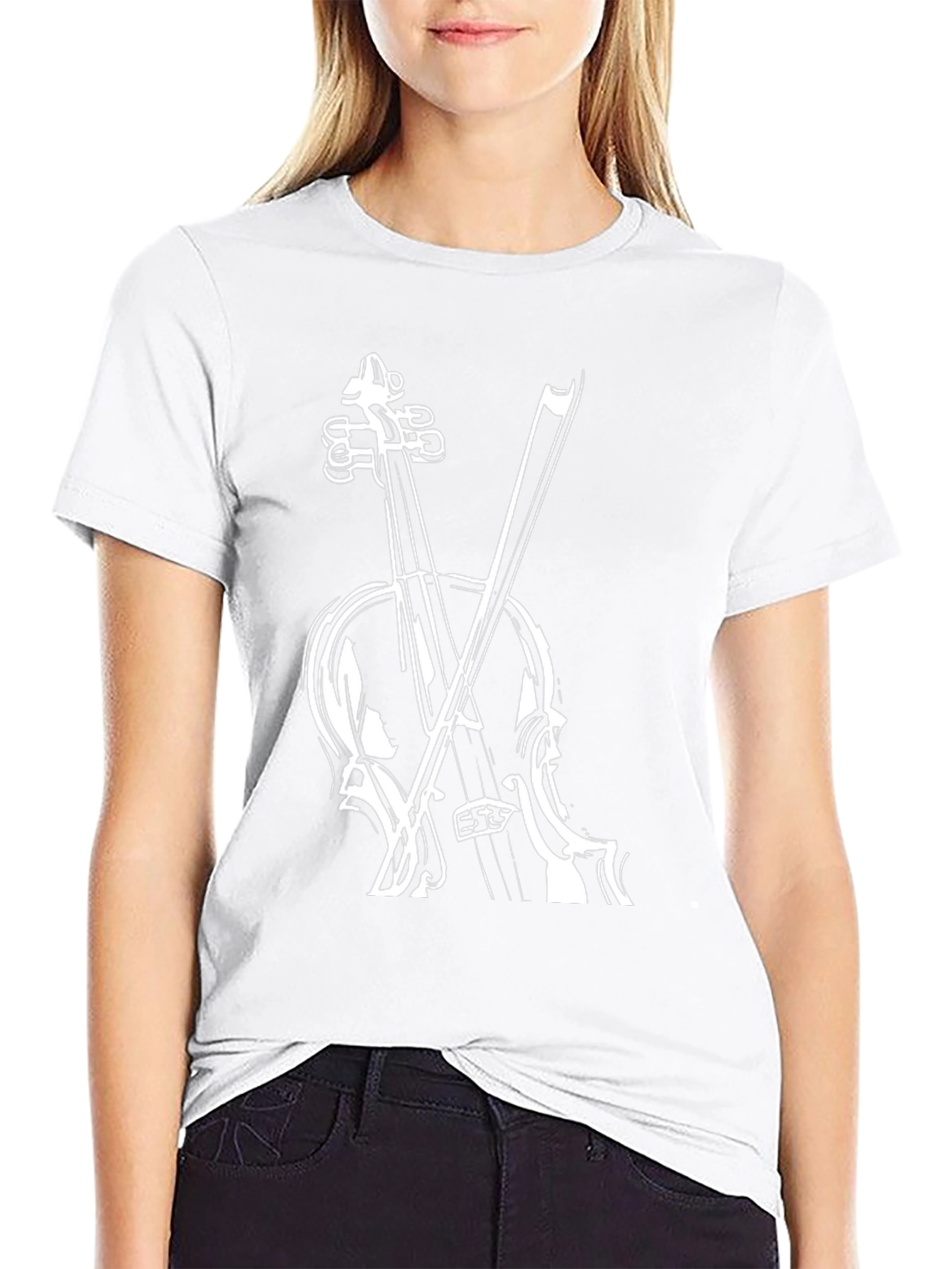 Violin Graphic Black T-Shirt