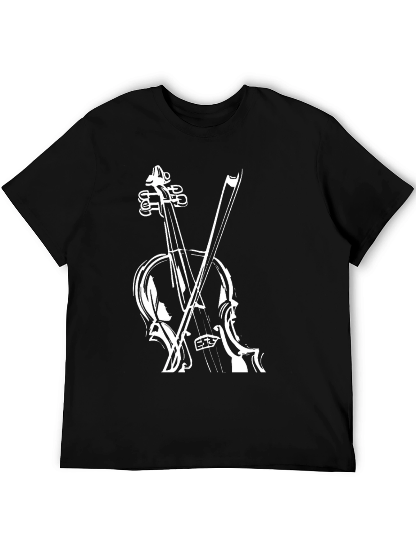 Violin Graphic Black T-Shirt