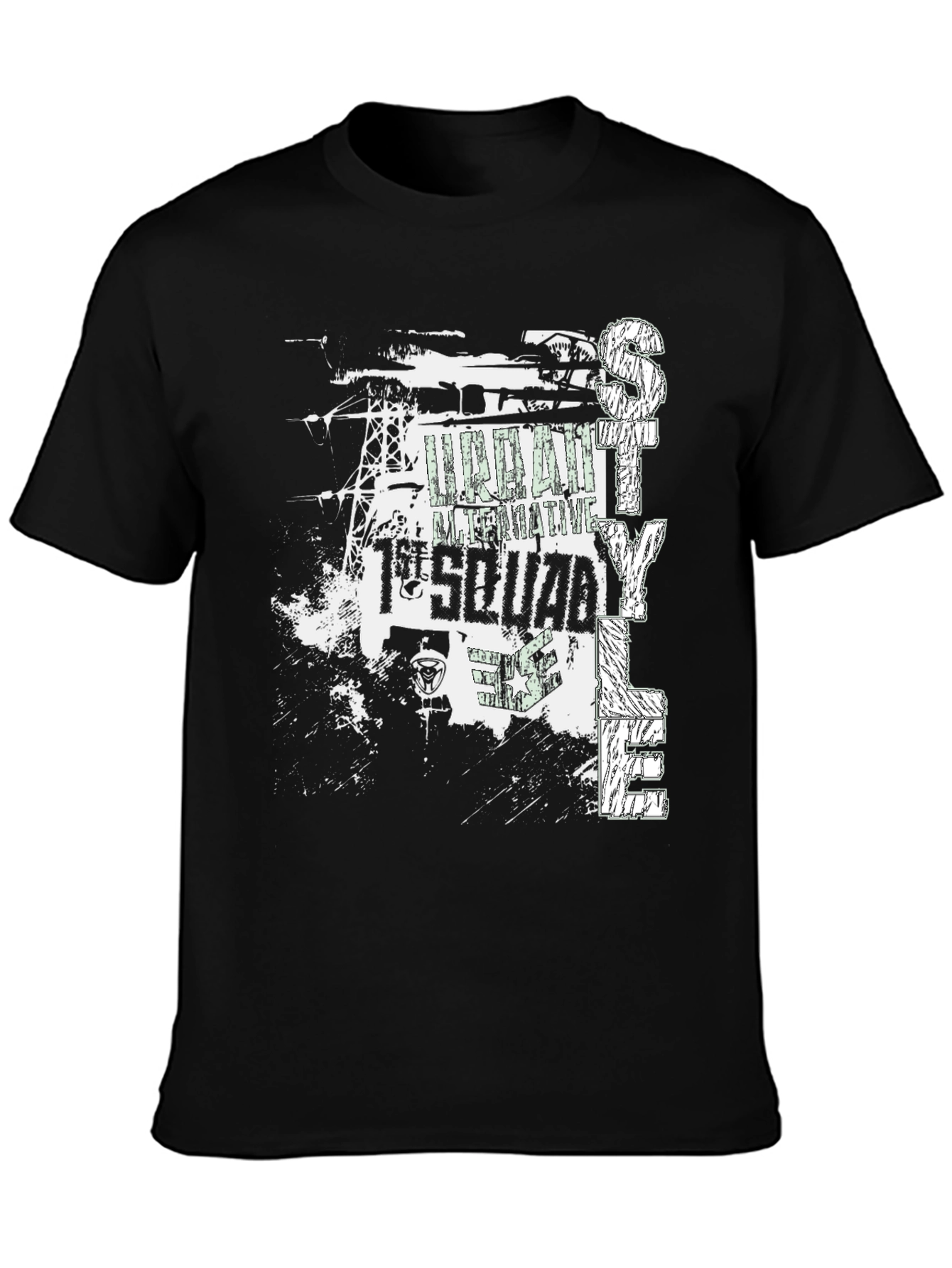 Urban Style Black Graphic Tee
