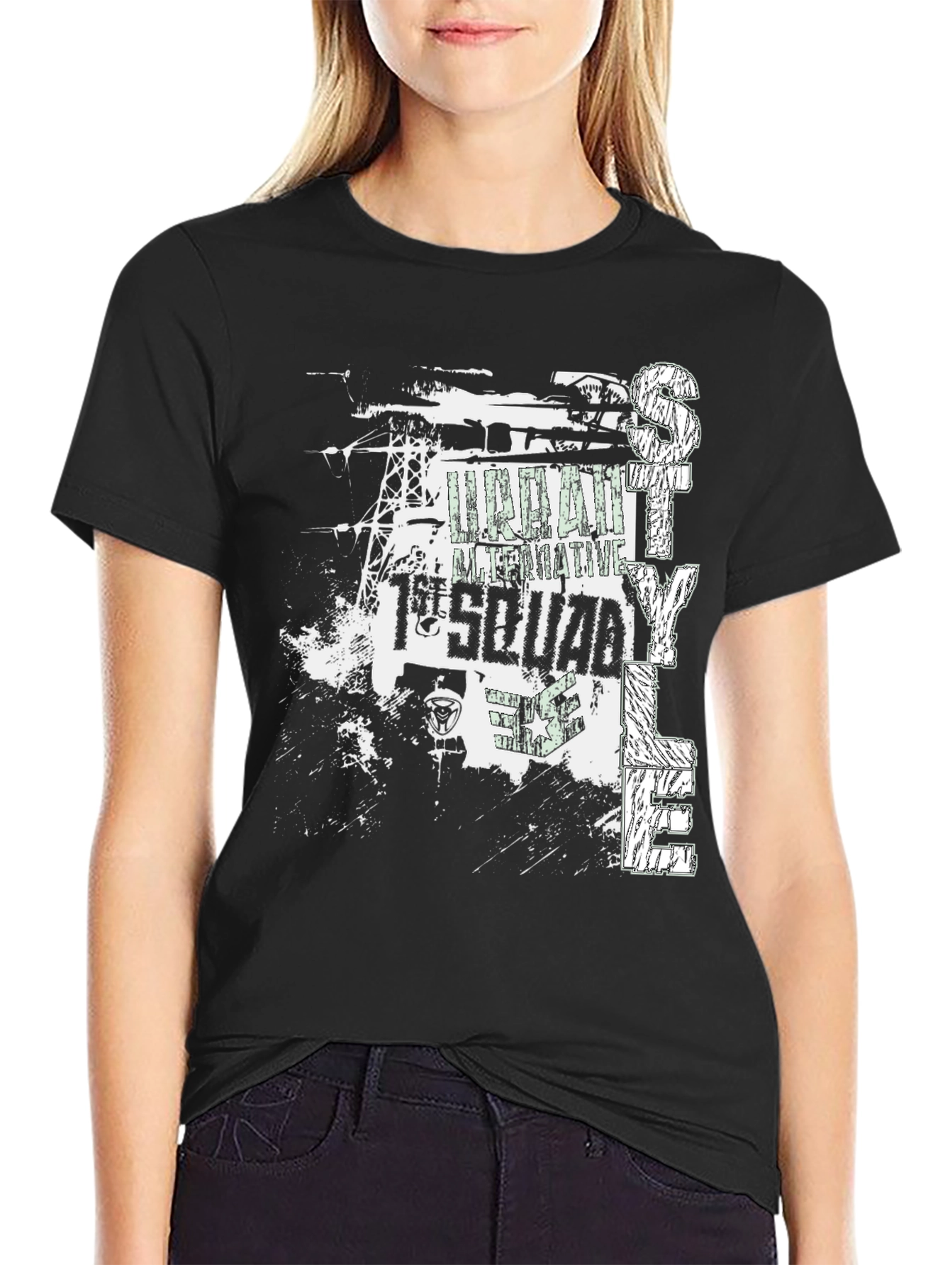 Urban Style Black Graphic Tee