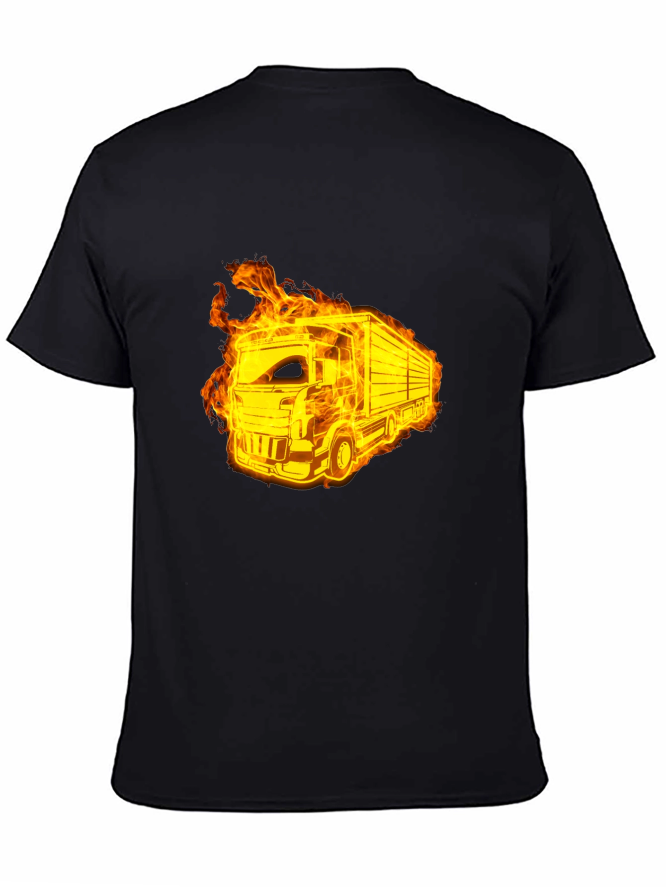 Flaming Truck Black T-Shirt